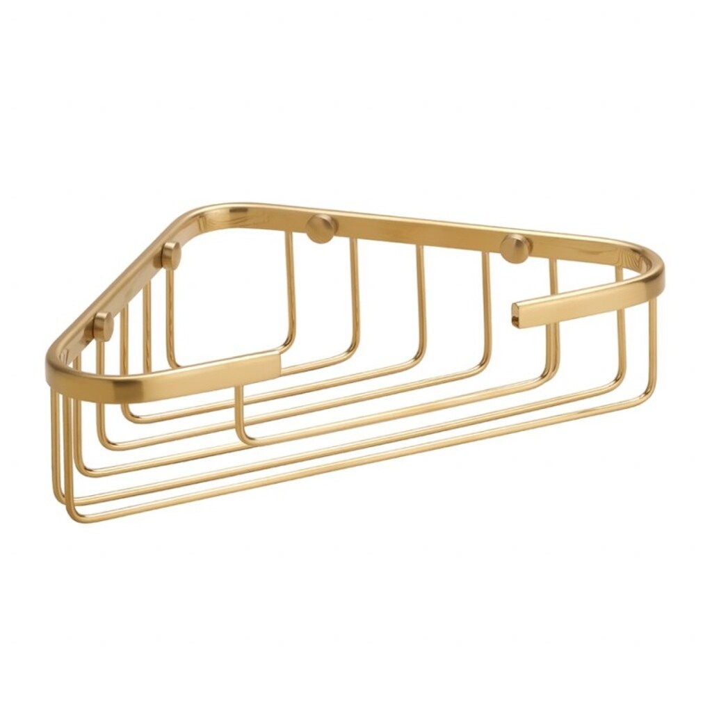 Brillantbad BABLO Eckseifenkorb Messing Gold matt 155x250x60 mm für Bad & WC >> zum Bohren