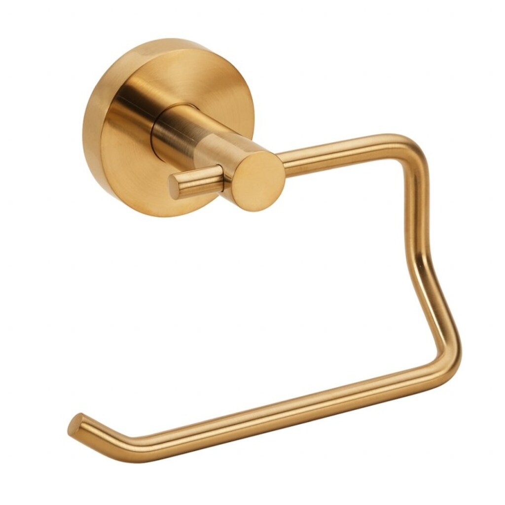Brillantbad BABLO Papierrollenhalter ohne Deckel Messing Gold matt 90x140x95 mm für Bad & WC >> zum Bohren oder Kleben*