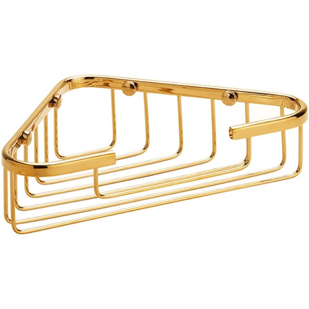 Brillantbad BILLO Eckseifenkorb Messing Gold poliert 155x250x60 mm f&uuml;r Bad & WC >> zum Bohren - Bild 1