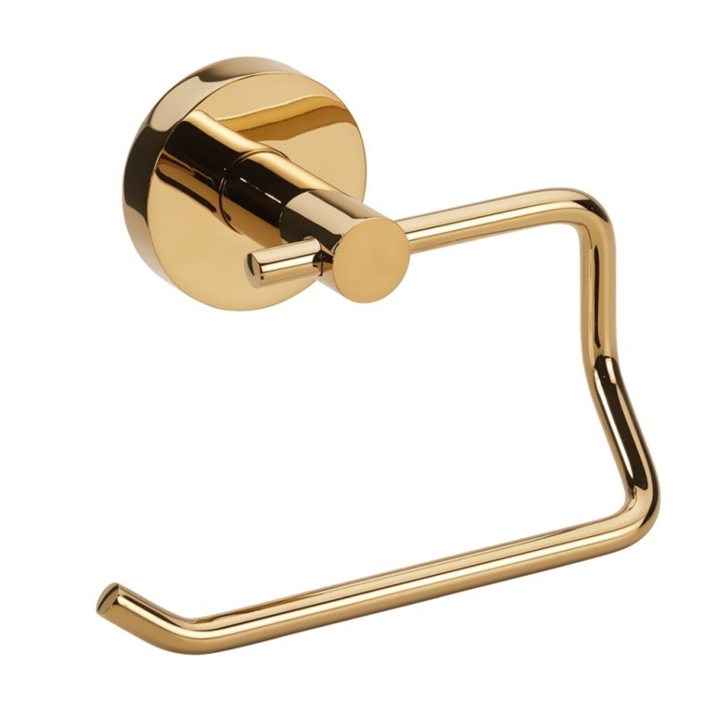 Brillantbad BILLO Papierrollenhalter ohne Deckel Messing Gold poliert 90x140x95 mm für Bad & WC >> zum Bohren oder Kleben*