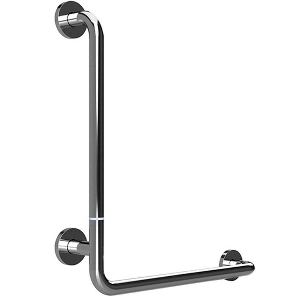 Brillantbad BELP Duschgriff Steckbar Links Edelstahl poliert mit Abdeckung 110x630x680 mm, 120 kg Traglast für Bad & WC >> zum Bohren