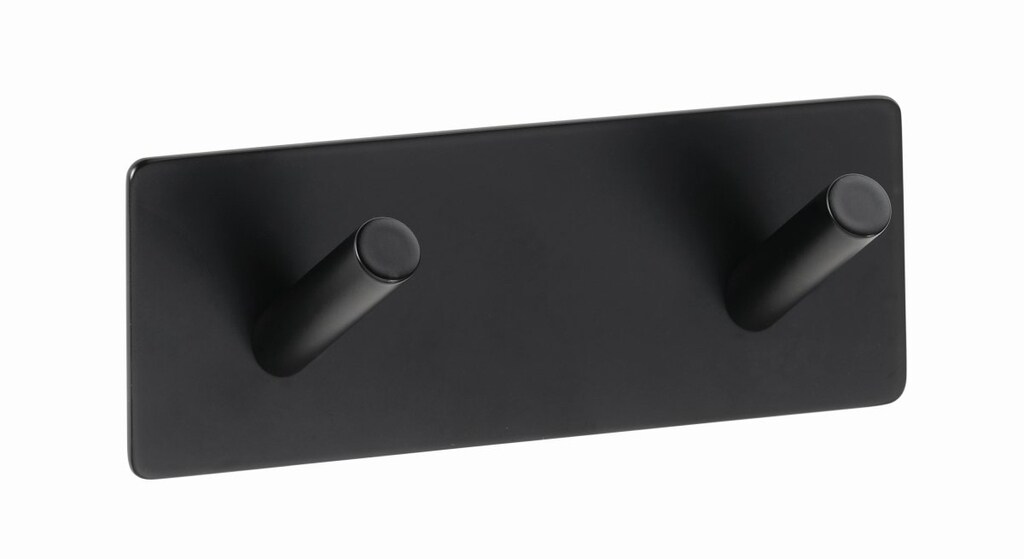 Brillantbad BEASY Kleiderhaken Edelstahl Schwarz 38x115x45 mm f&uuml;r Bad & K&uuml;che >> zum Kleben - Bild 1