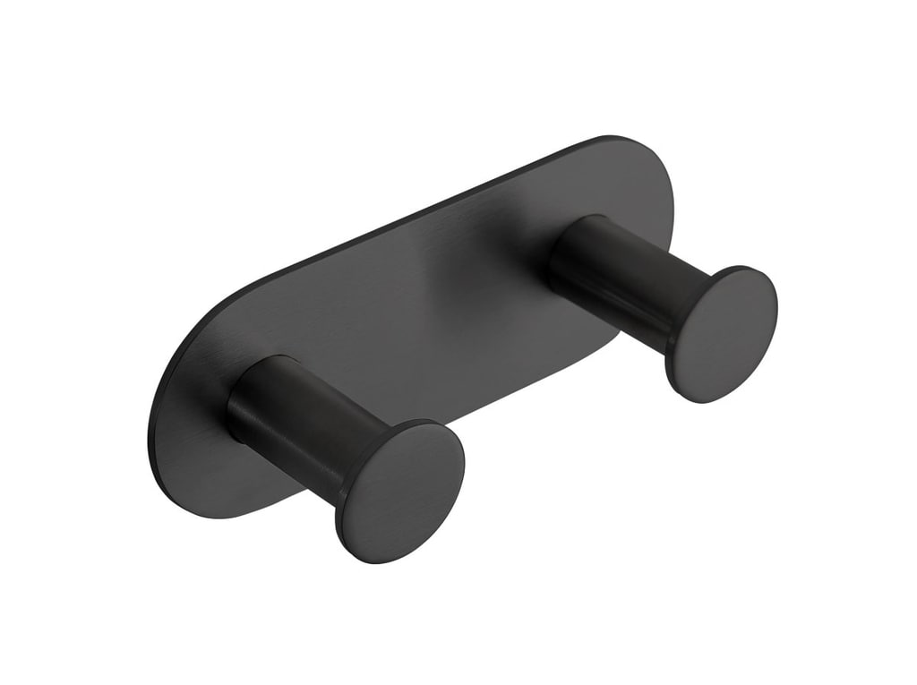 Brillantbad BEASY Kleiderhaken Edelstahl Schwarz 31x115x45 mm f&uuml;r Bad & K&uuml;che >> zum Kleben - Bild 1