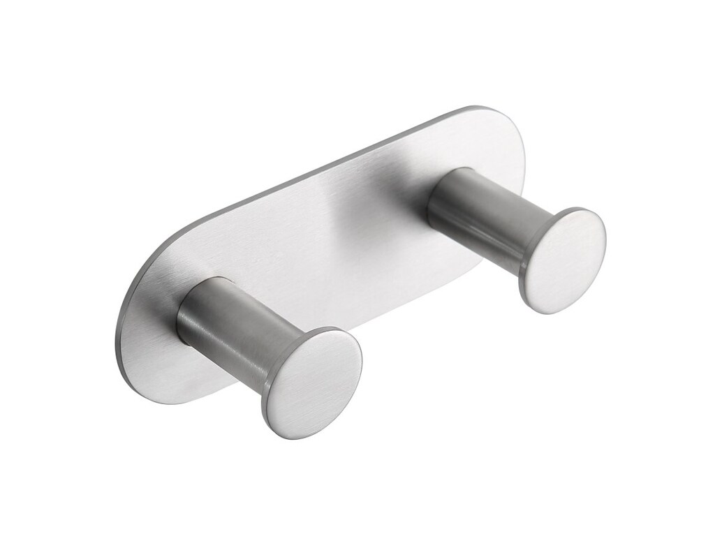 Brillantbad BEASY Kleiderhaken Edelstahl geb&uuml;rstet 31x115x45 mm f&uuml;r Bad & K&uuml;che >> zum Kleben - Bild 1