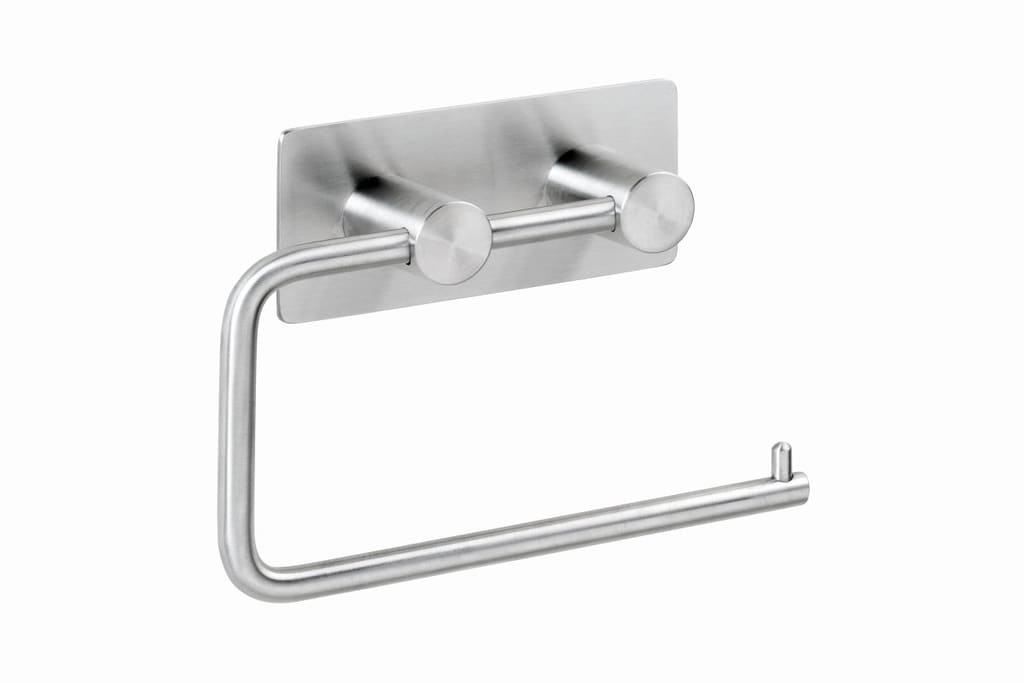 Brillantbad BEASY Toilettenpapierhalter Edelstahl geb&uuml;rstet 42x145x100 mm f&uuml;r Bad & WC >> zum Kleben - Bild 1