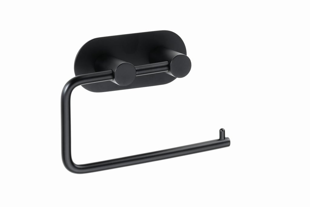 Brillantbad BEASY Toilettenpapierhalter Edelstahl Schwarz 42x145x100 mm f&uuml;r Bad & WC >> zum Kleben - Bild 1
