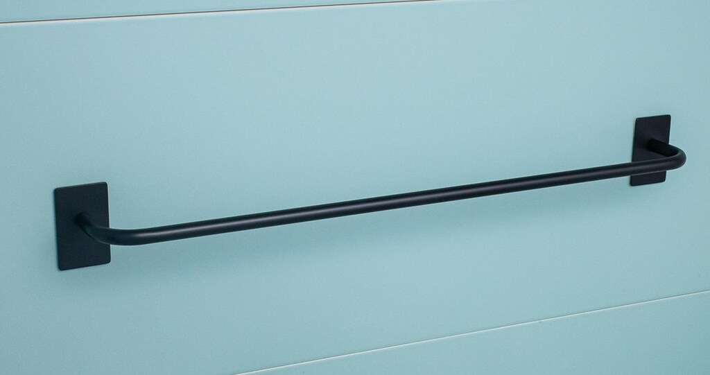 Brillantbad BEASY Handtuchhalter Edelstahl Schwarz 74x645x72 mm f&uuml;r Bad & K&uuml;che >> zum Kleben - Bild 1