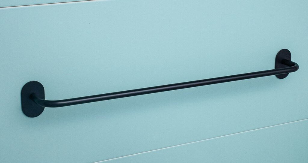 Brillantbad BEASY Handtuchhalter Edelstahl Schwarz 74x645x74 mm f&uuml;r Bad & K&uuml;che >> zum Kleben - Bild 1