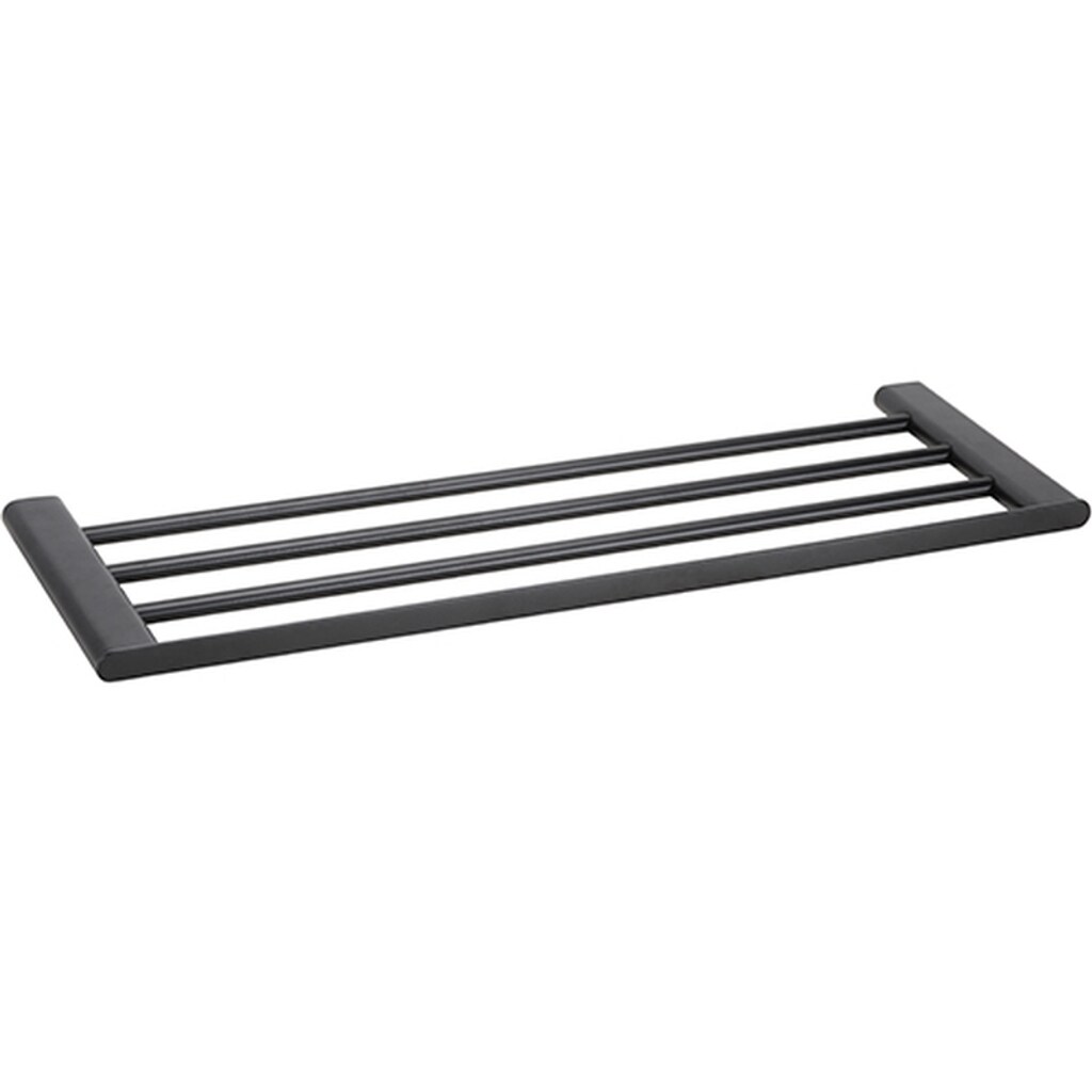 Brillantbad BORGANIC BLACK Handtuchablage Edelstahl Schwarz 214x640x20 mm für Bad & WC >> zum Bohren