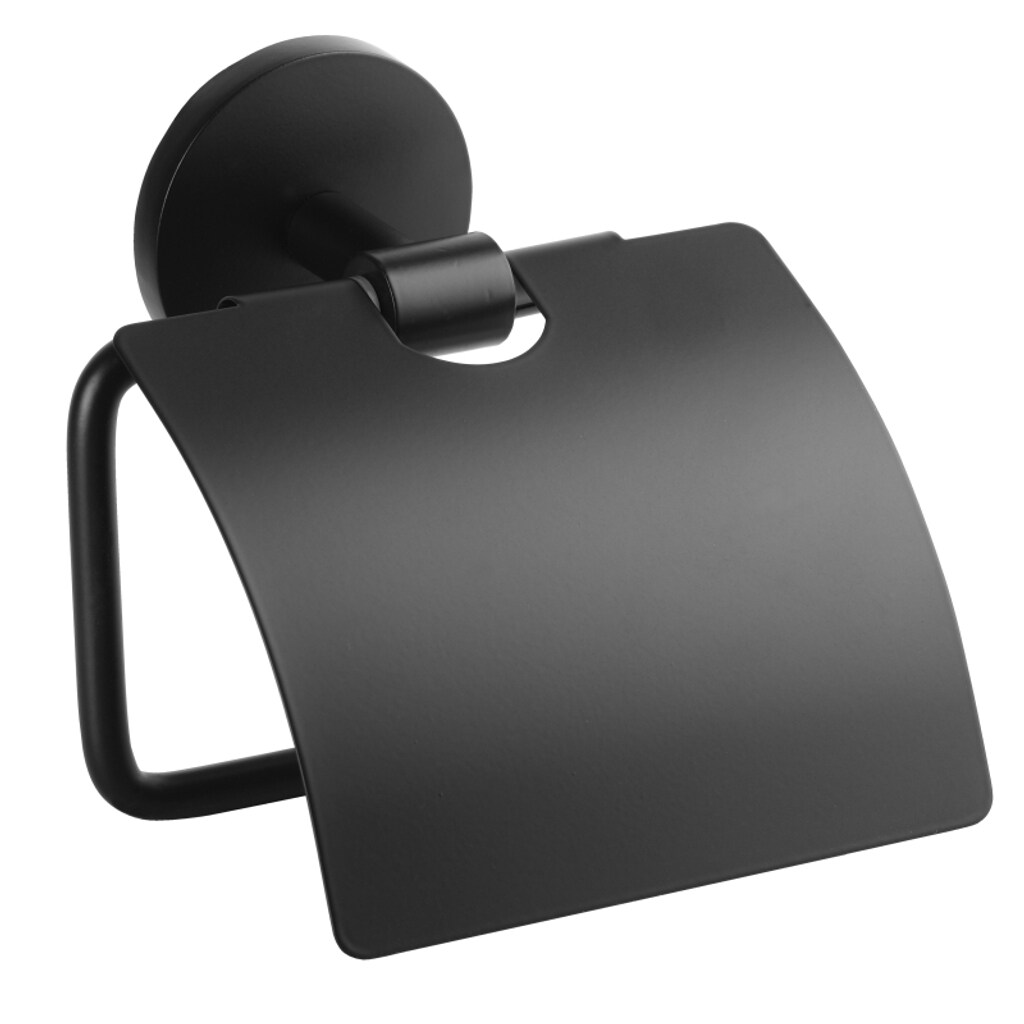 Brillantbad BOX Papierrollenhalter mit Deckel Zink Schwarz 59x138x135 mm f&uuml;r Bad & WC >> zum Bohren - Bild 1
