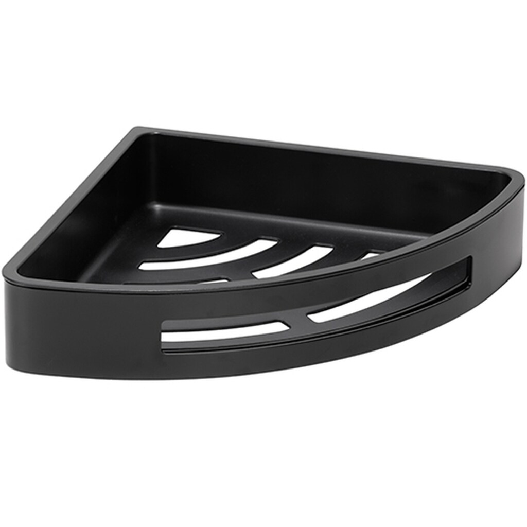 Brillantbad BYTRO Eckseifenkorb Edelstahl Kunststoff Schwarz 220x290x47 mm für Bad & WC >> zum Bohren
