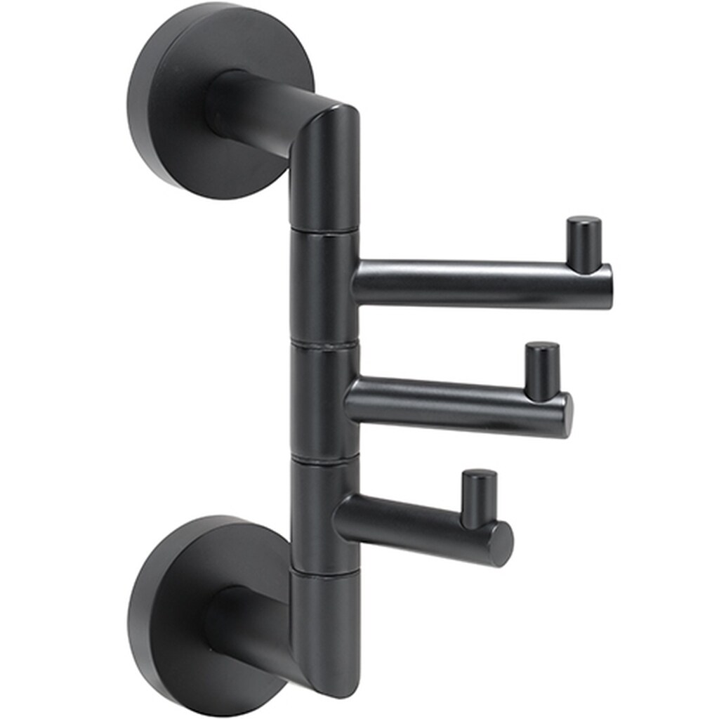 Brillantbad BARK Dreifachhaken drehbar Messing Schwarz 135x55x190 mm f&uuml;r Bad & K&uuml;che >> zum Bohren - Bild 1