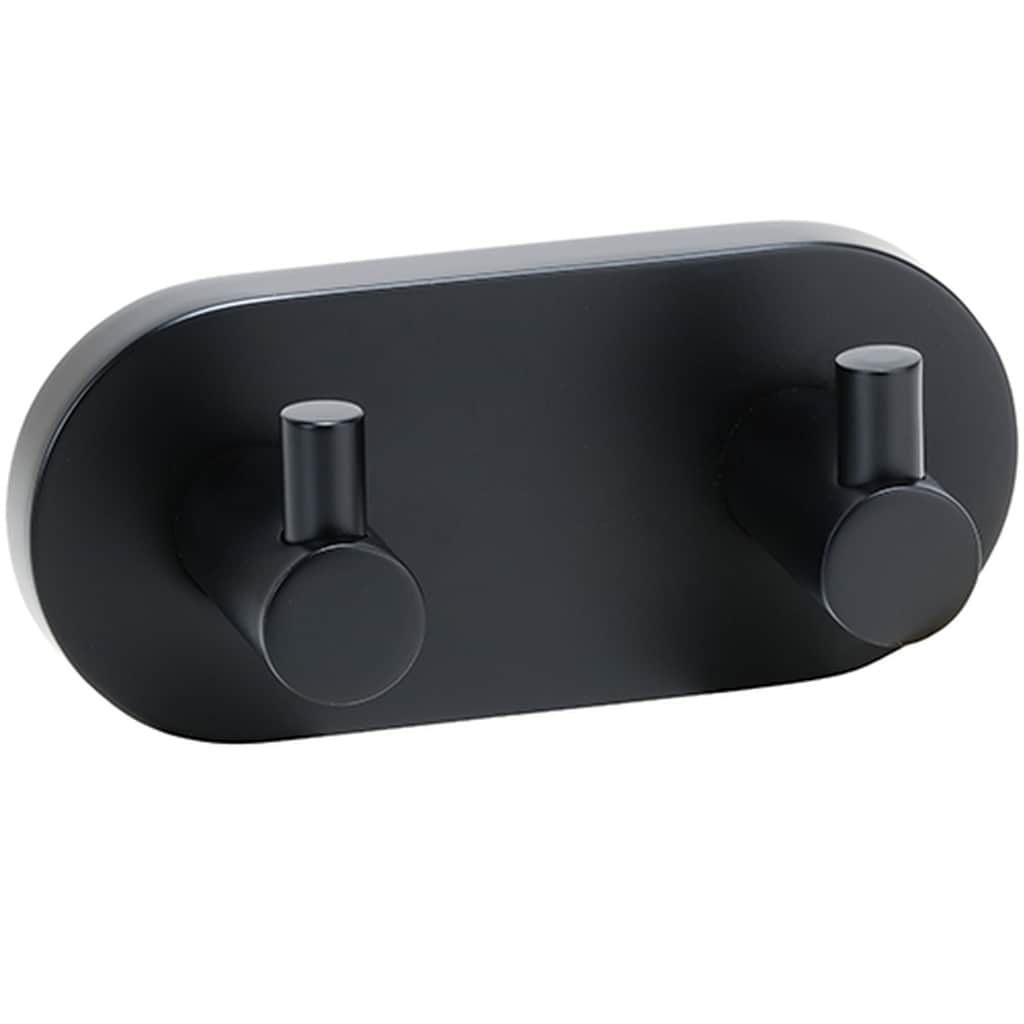 Brillantbad BARK Doppelkleiderhaken Messing Schwarz 50x120x55 mm f&uuml;r Bad & K&uuml;che >> zum Bohren - Bild 1