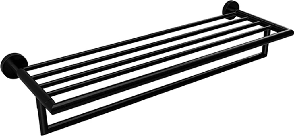 Brillantbad BARK Handtuchablage Messing Schwarz 265x550x120 mm f&uuml;r Bad & WC >> zum Bohren - Bild 1