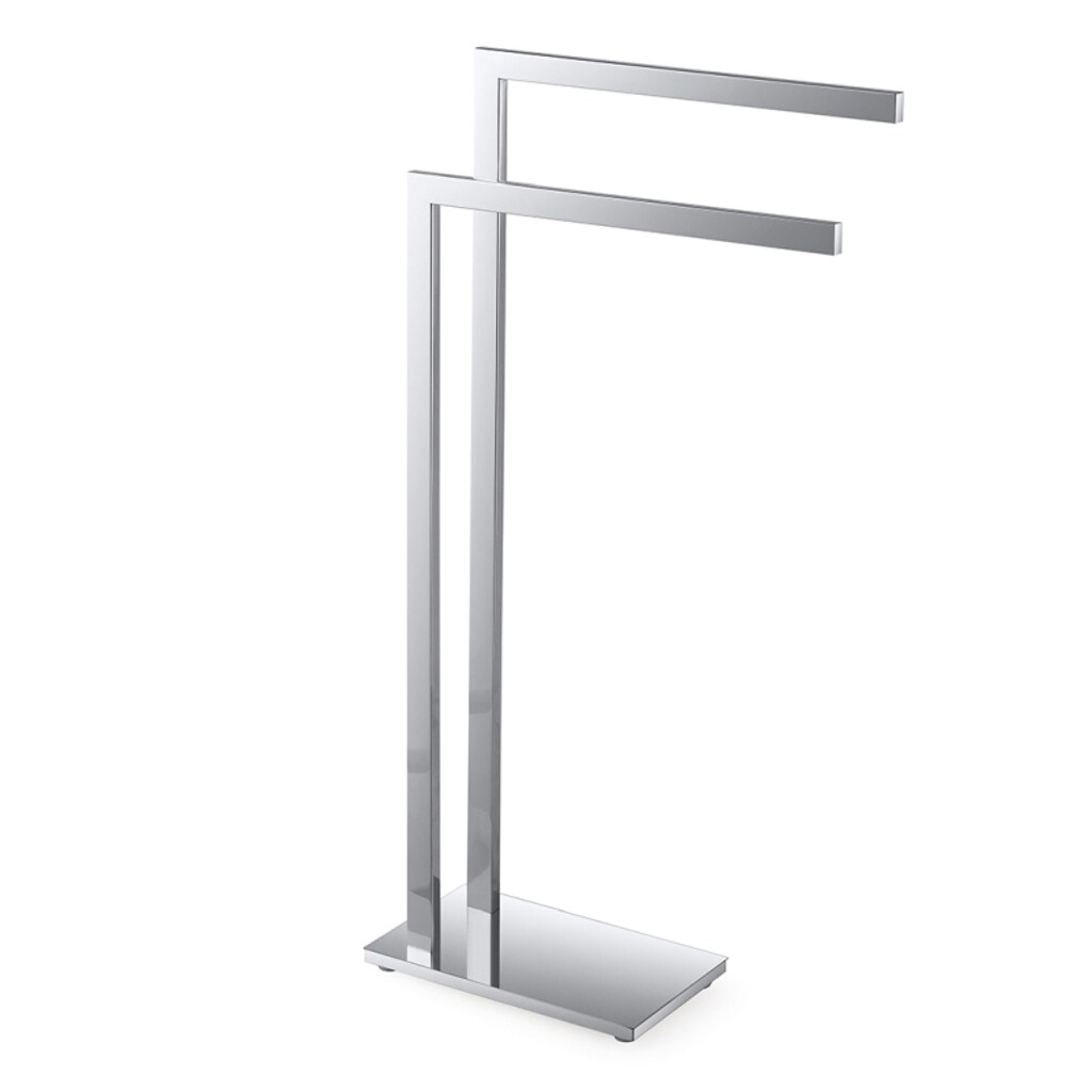 Brillantbad META Handtuchständer doppelt Messing Chrom 400x150x800 mm für Bad & WC >> Freistehend anwendbar