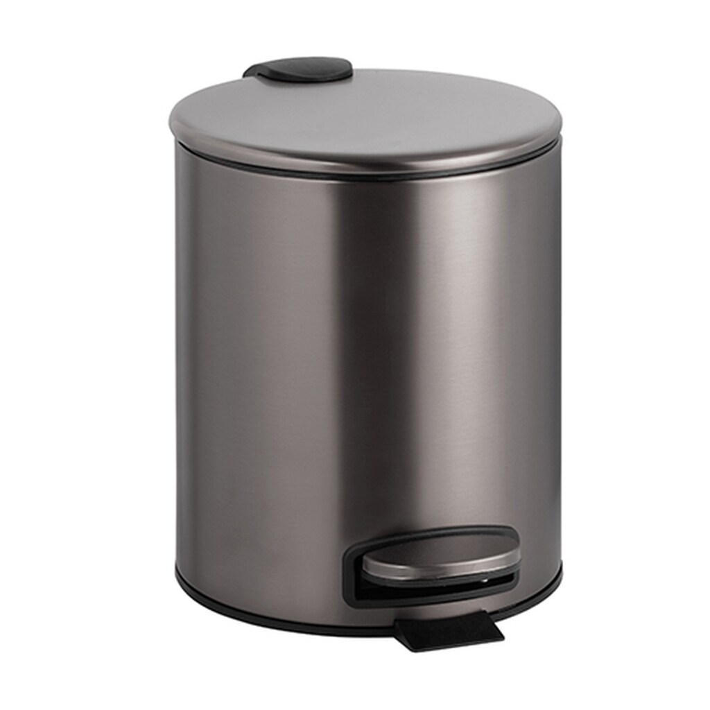 Brillantbad BAPHIT Abfalleimer Edelstahl Metallic Grau matt 260x205x265 mm, 5 Ltr für Bad & WC >> Freistehend anwendbar
