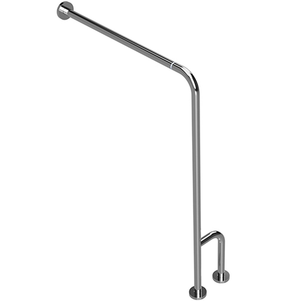 Brillantbad BELP Stützgriff Rechts steckbar mit Abdeckung Edelstahl poliert 840x230x866 mm, 120 kg Traglast für Bad & WC >> zum Bohren