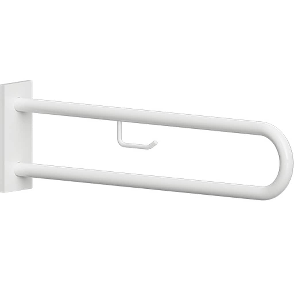 Brillantbad BELP St&uuml;tzgriff mit Toilettenpapierhalter & Abdeckung Eisen Wei&szlig; 616x100x250 mm, 120 kg Traglast f&uuml;r Bad & WC >> zum Bohren - Bild 1
