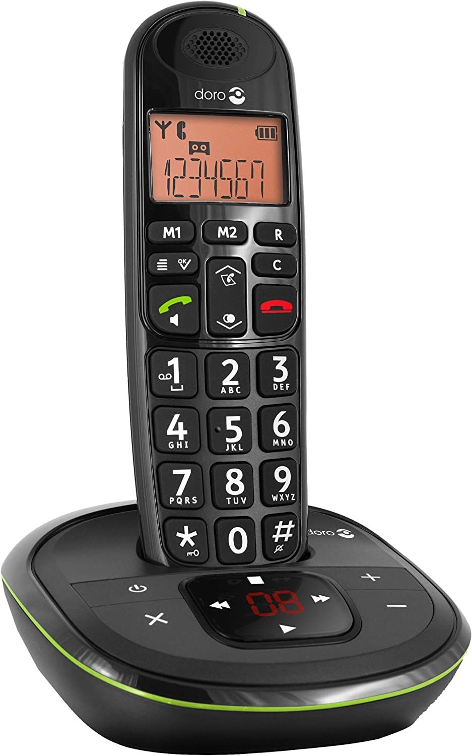 Doro PhoneEasy 105wr Single Schnurloses Telefon mit Mobilteil inkl. Ladeschale Black - Bild 1
