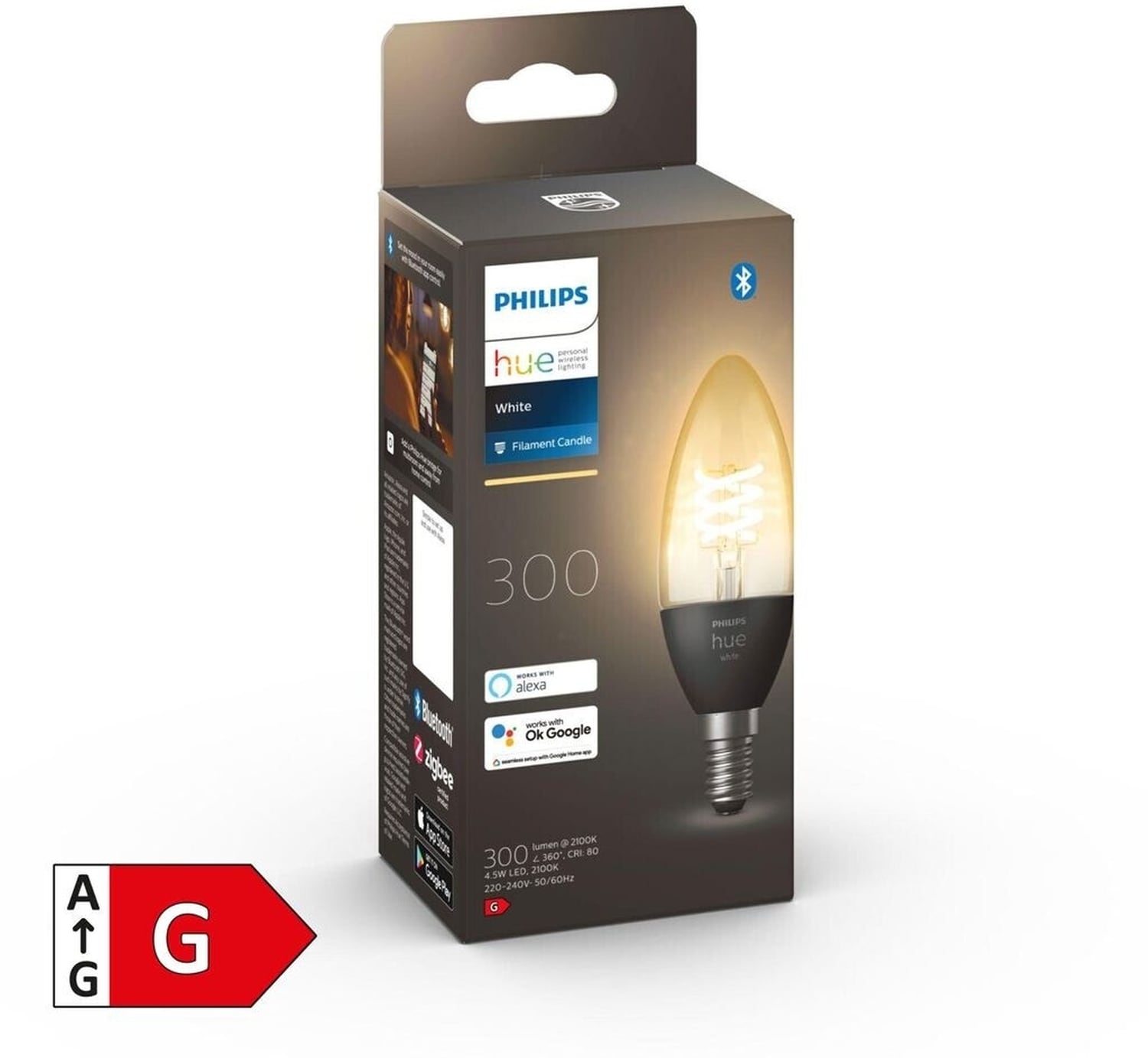 Philips Hue White E14 Kerze Ambience Filament 300lm