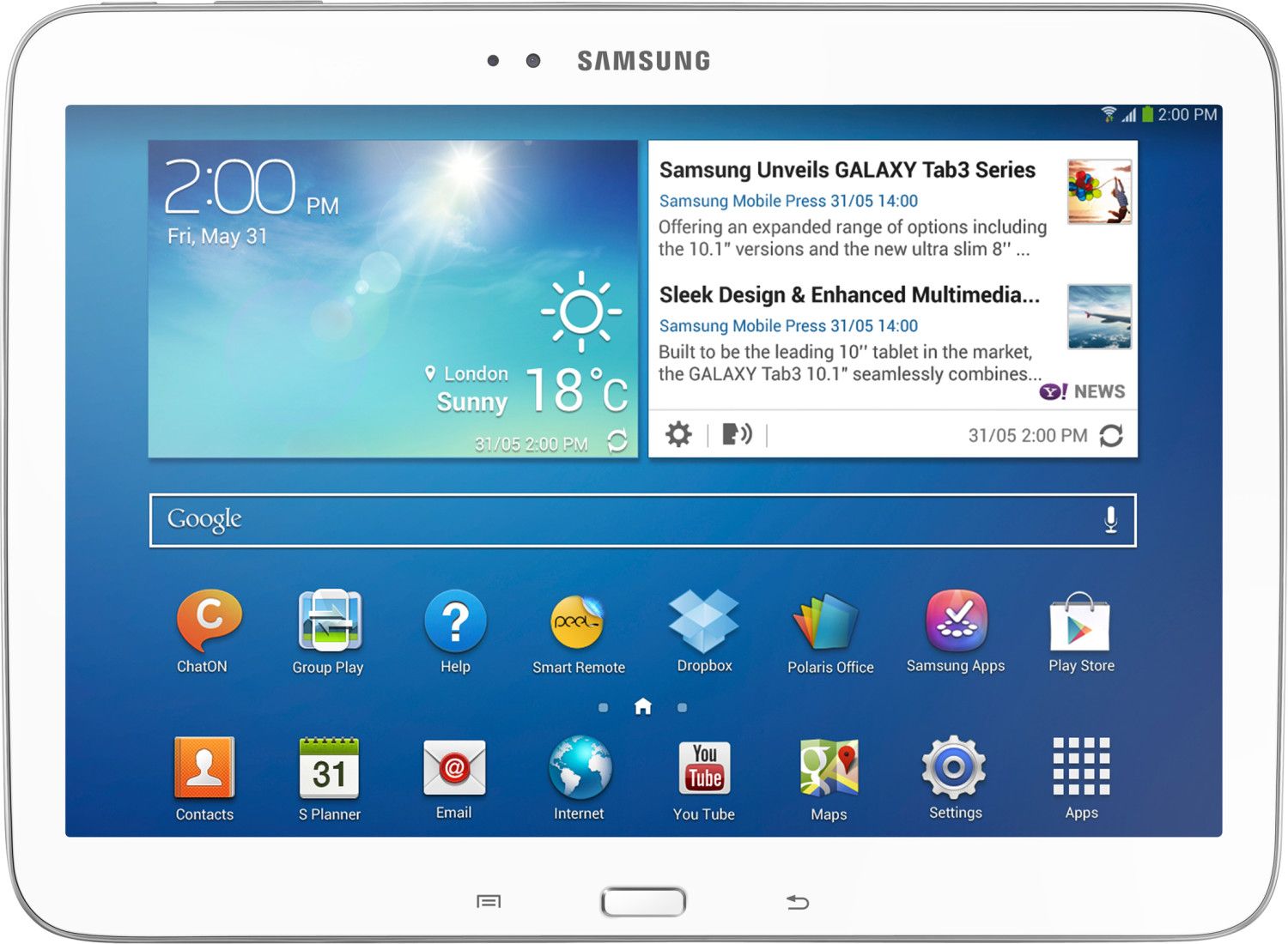 REFURBISHED &ndash; Samsung GT-P5210 Galaxy Tab 3 16GB WiFi White - nur bis Android 4.2.2 - Wie Neu - Bild 1