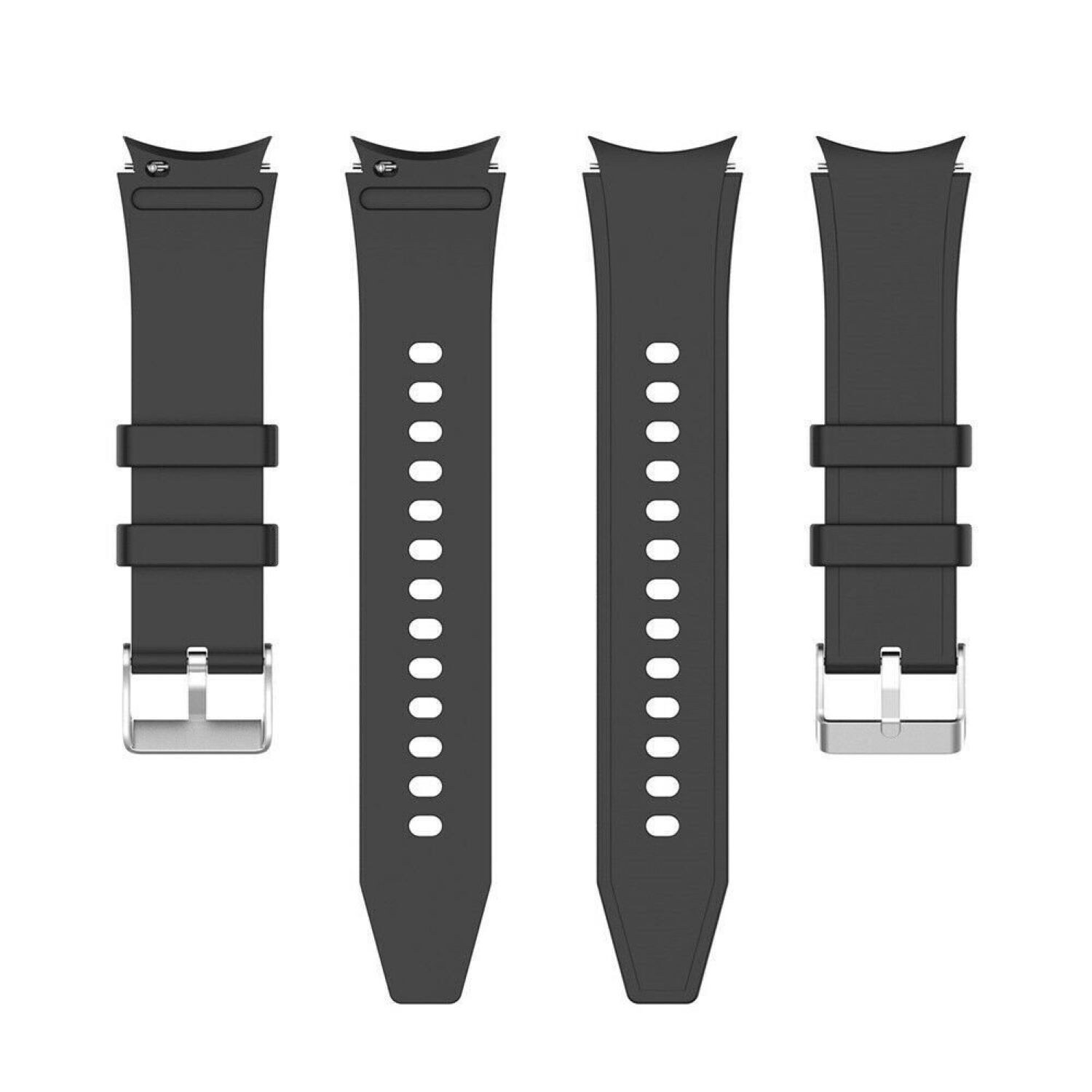 Silikonarmband (20mm) passend u.a. f&uuml;r Galaxy Watch 3/4/5/6 - Bulk - Black - Bild 1