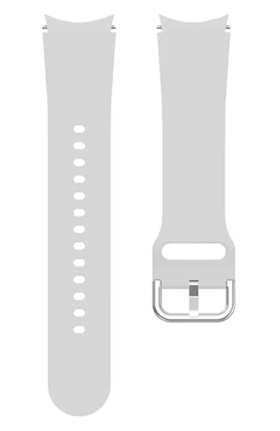 Silikonarmband (20mm) passend u.a. f&uuml;r Galaxy Watch 3/4/5/6 - Bulk - Gray - Bild 1