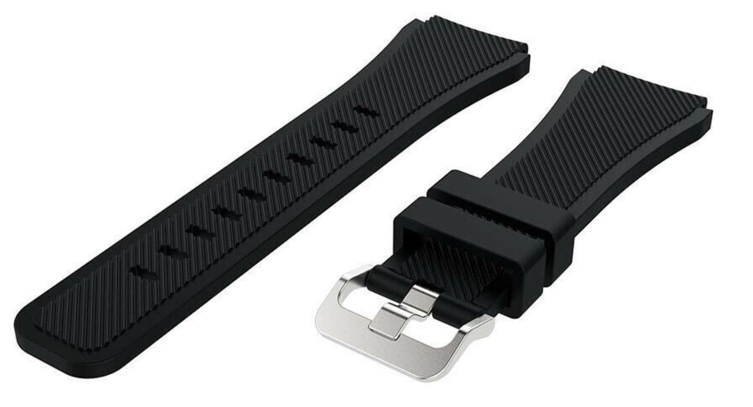 Silikonarmband (22mm) passend u.a. f&uuml;r Galaxy Watch 3 45mm - Bulk - Black - Bild 1