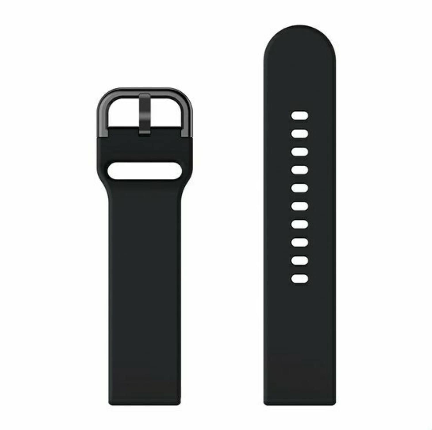 Silikonarmband (20mm) passend u.a. f&uuml;r Galaxy Watch Active 2 - Bulk - Black - Bild 1