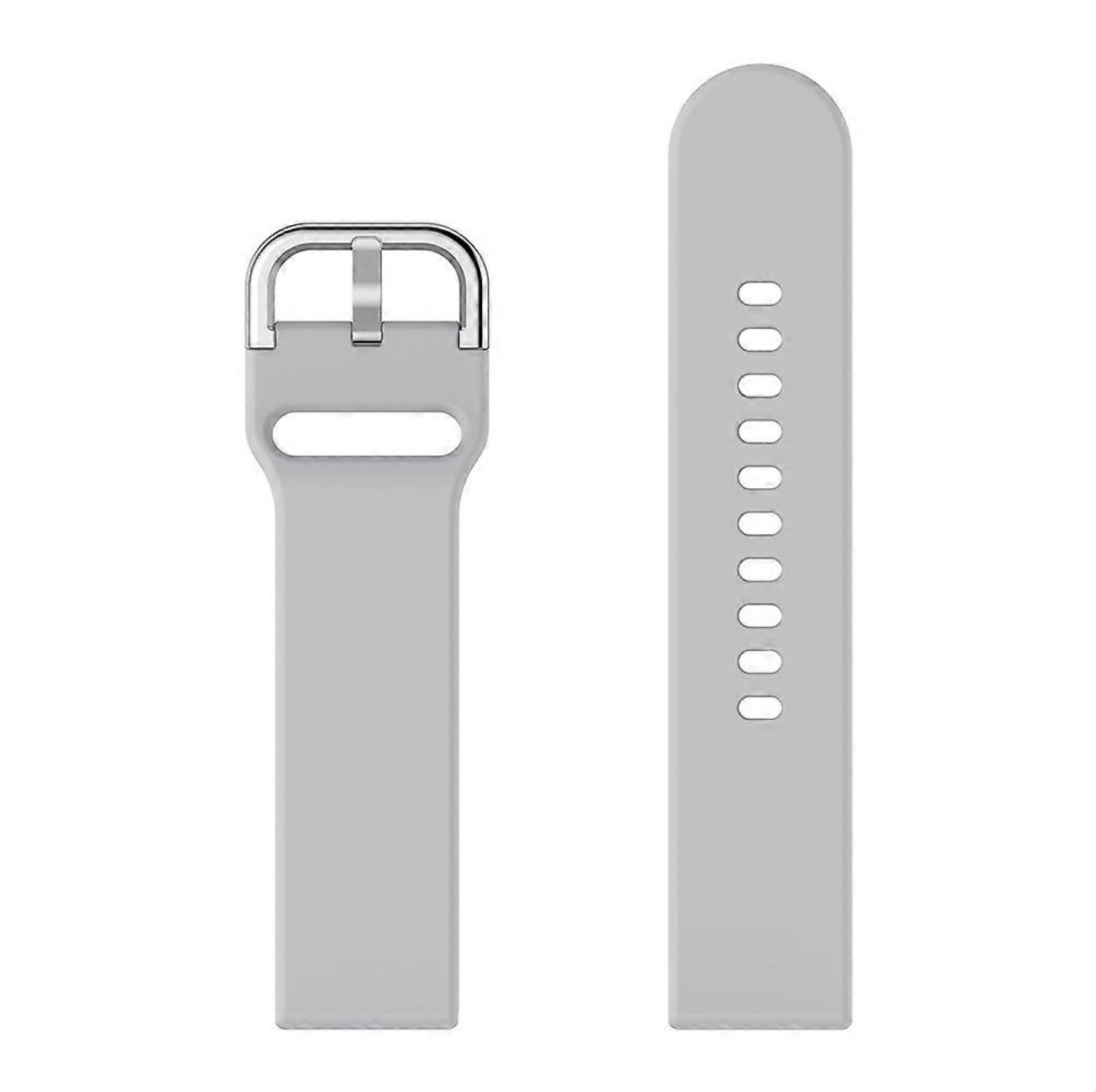 Silikonarmband (20mm) passend u.a. f&uuml;r Galaxy Watch Active 2 - Bulk - Gray - Bild 1
