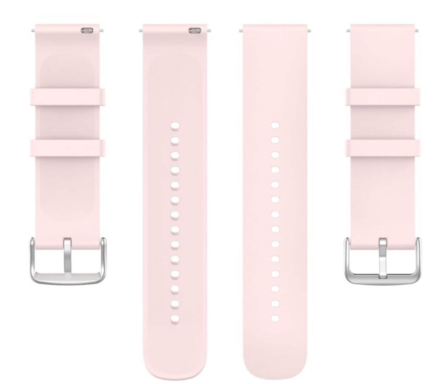 Silikonarmband (20mm) passend u.a. f&uuml;r Galaxy Watch Active 2 - Bulk - Rosa - Bild 1