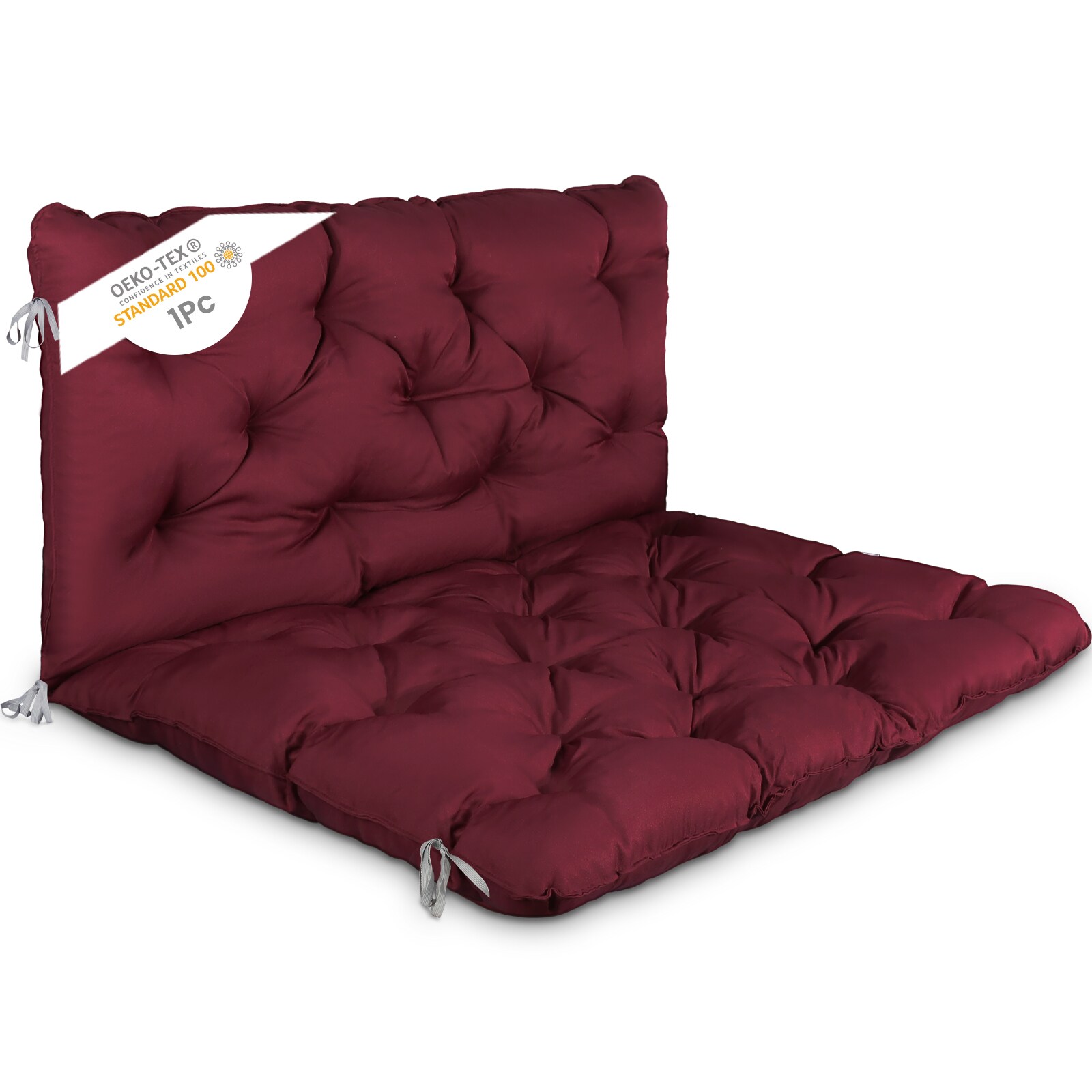 HOMECALL Dekokissen Bankauflage Sitzbankauflage Sitzkissen mit Rückenlehne , Nordisches Design, für Gartenbank, 120 x 140 x 12 cm