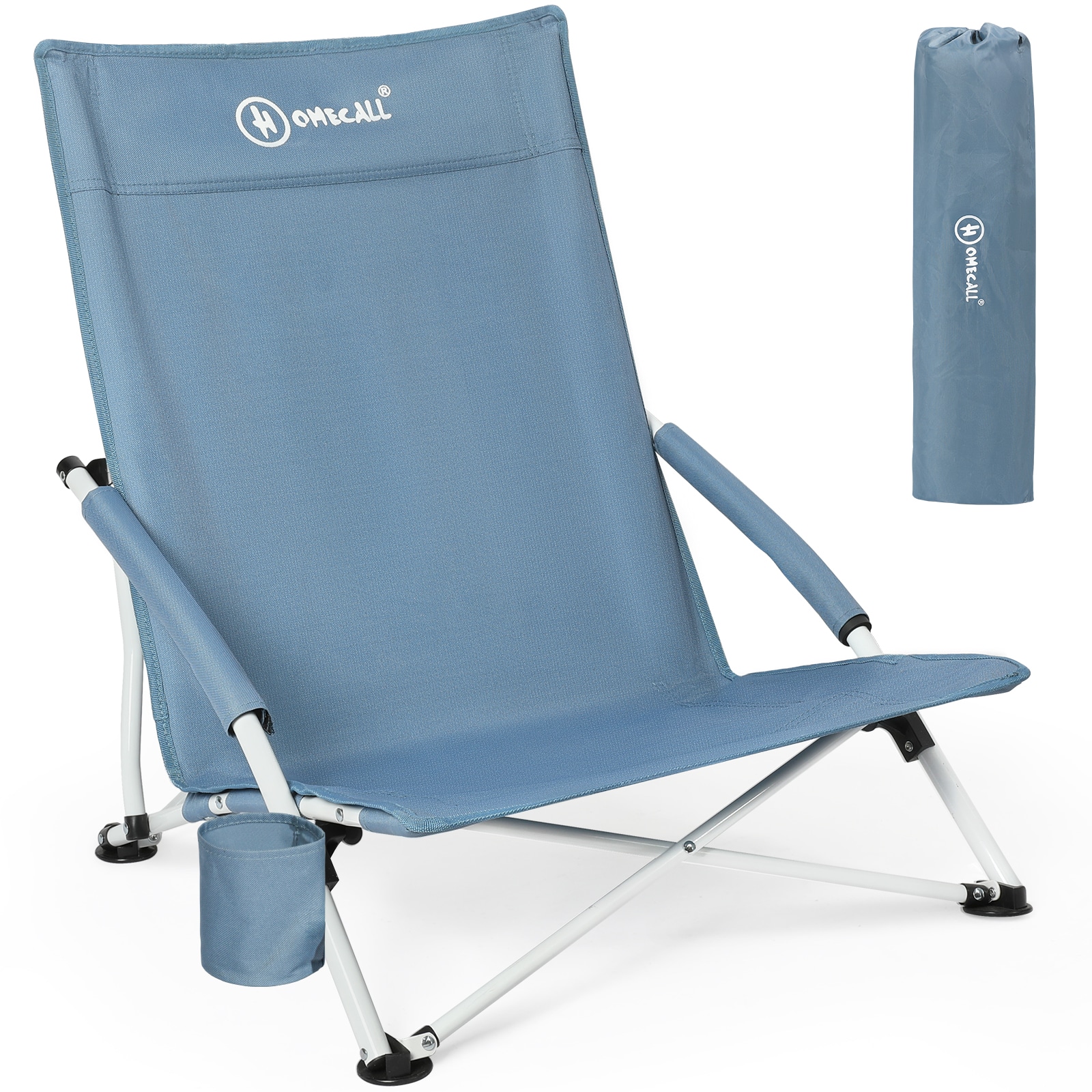 HOMECALL Klappstuhl Strandstuhl leicht Campingstuhl, mit Getr&auml;nkehalter, bis 120 kg - Bild 1