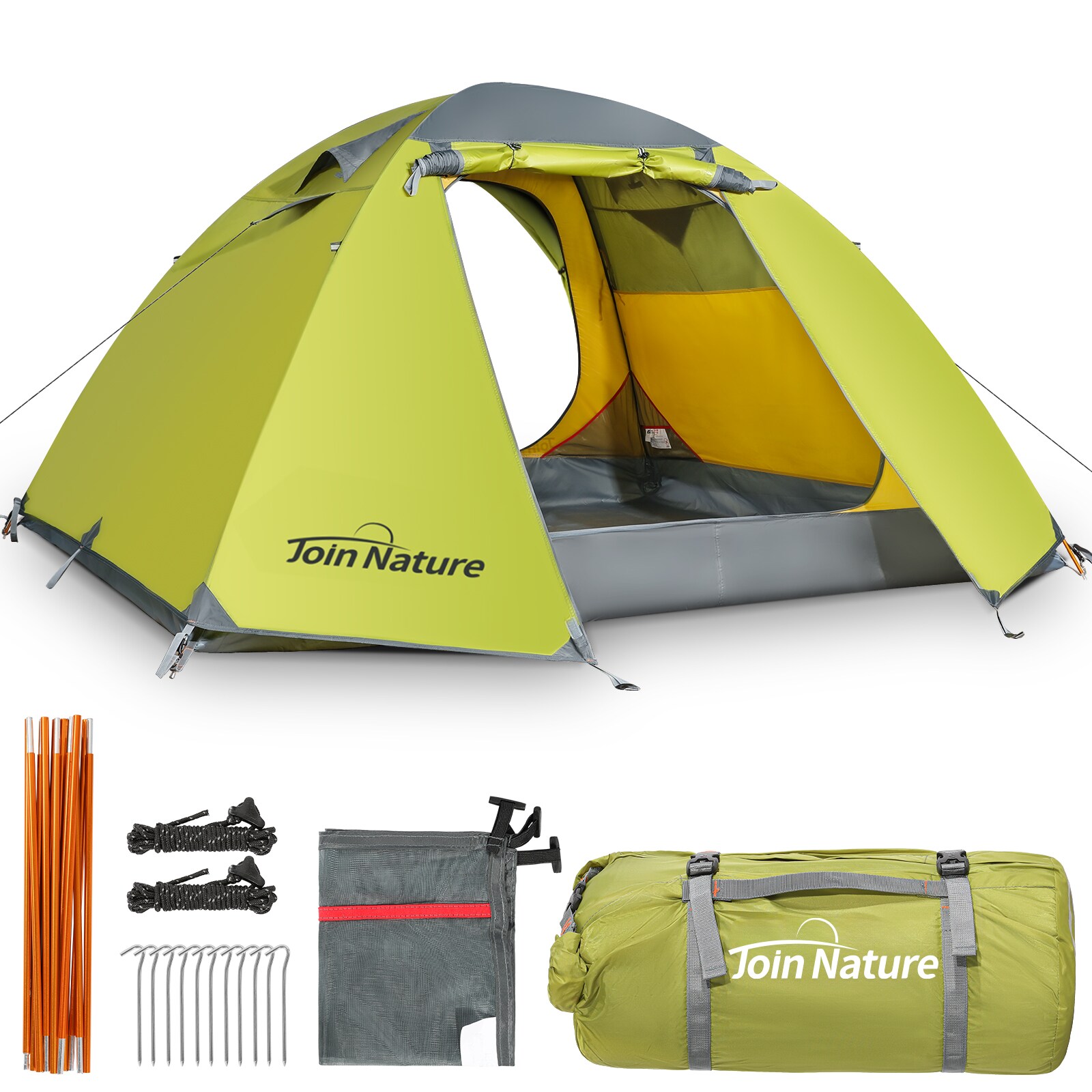 JOIN NATURE Kuppelzelt Campingzelt, Doppellagiges, Ultraleicht, für 4 Personen