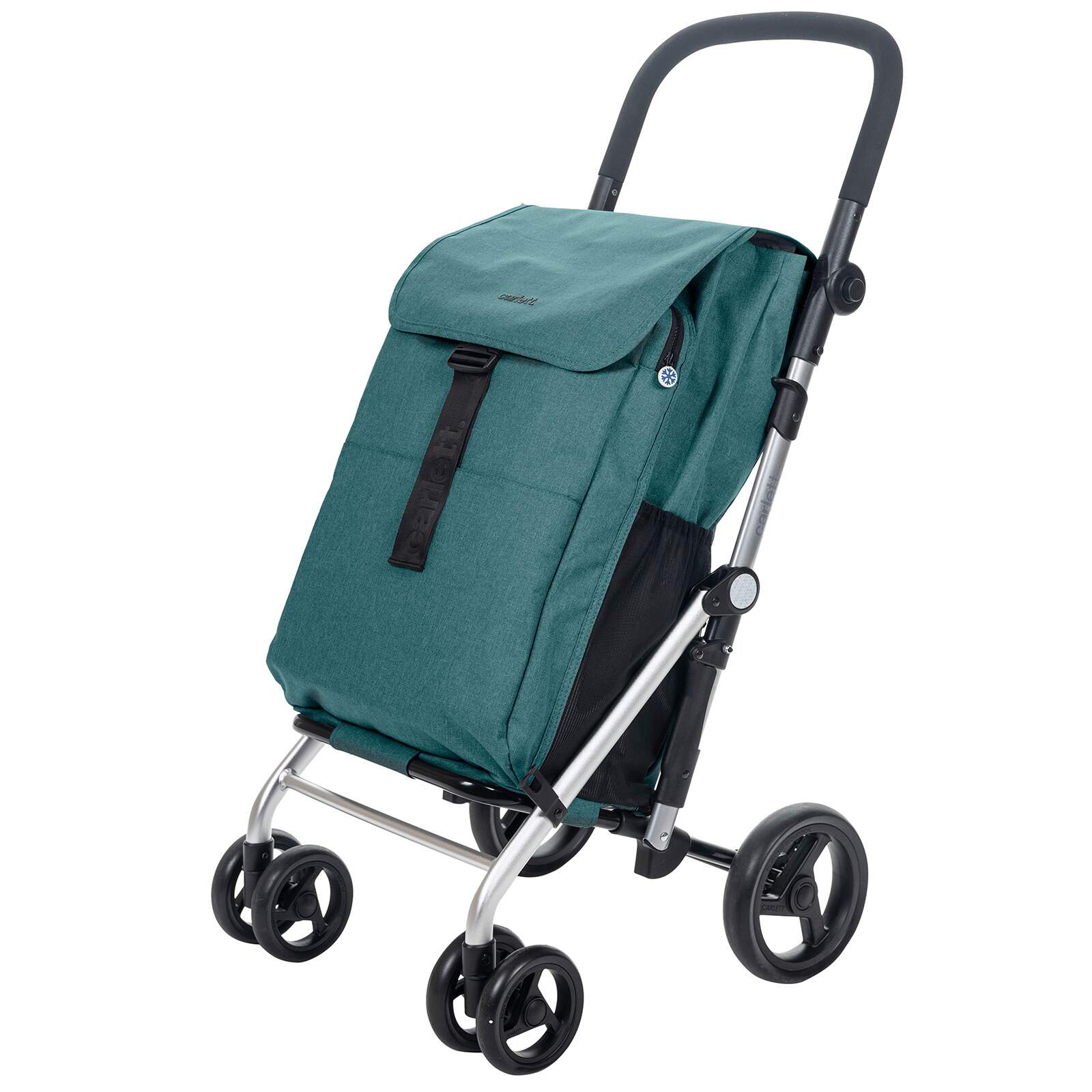 CARLETT Einkaufstrolley Einkaufswagen Klappbar Grocery Trolley Shopping Cart 64 l, K&uuml;hltasche 10L, eine Gro&szlig;e Kapazit&auml;t von 25 kg, F&uuml;r Einkaufen-Dunkelcyan - Bild 1