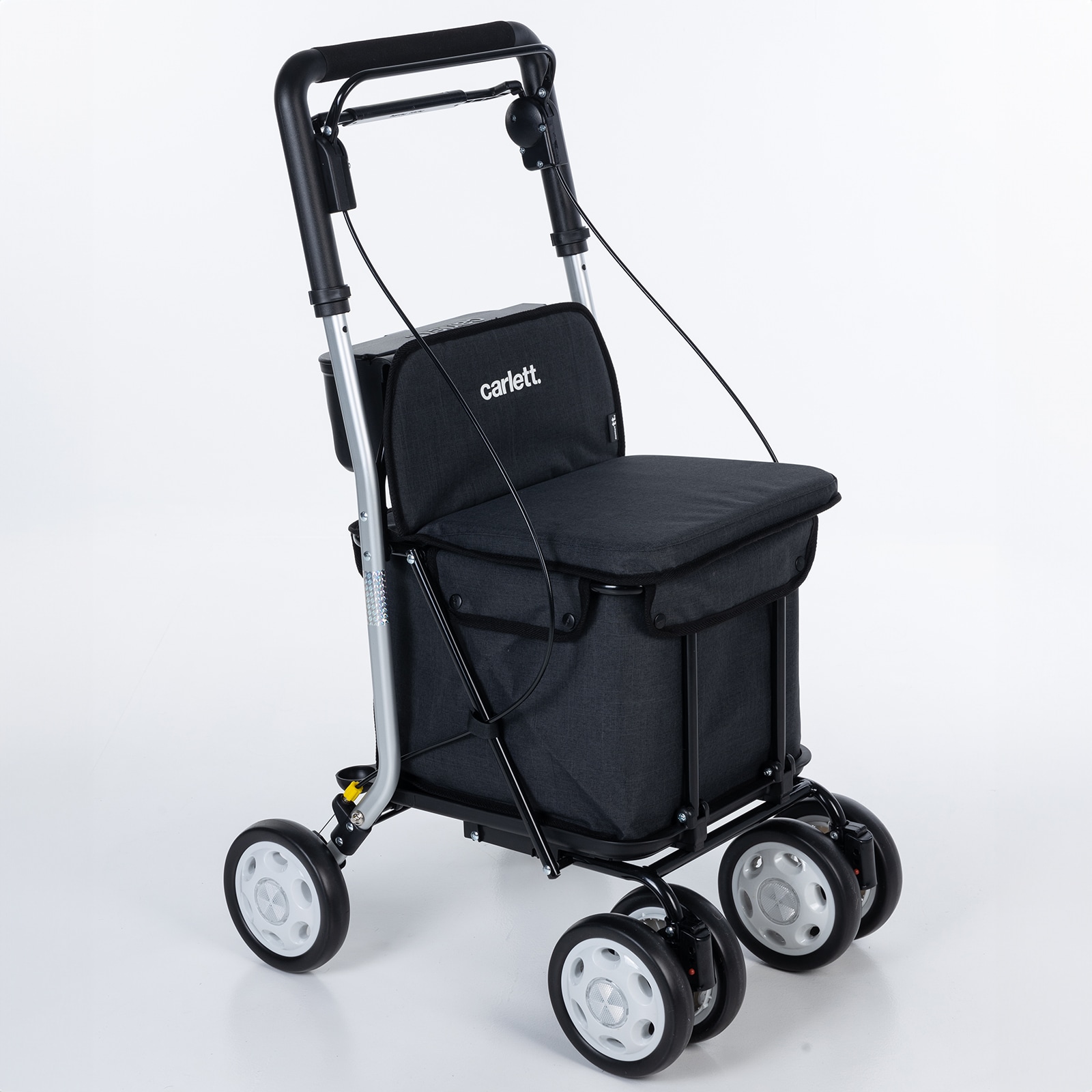 CARLETTEinkaufstrolley Einkaufswagen Shopping Trolley Rollatoren f&uuml;r SeniorenMaximale Sitzbelastung 125 kg, 30L, Wasserdichte Tasche aus Polyester-Schwarz - Bild 1