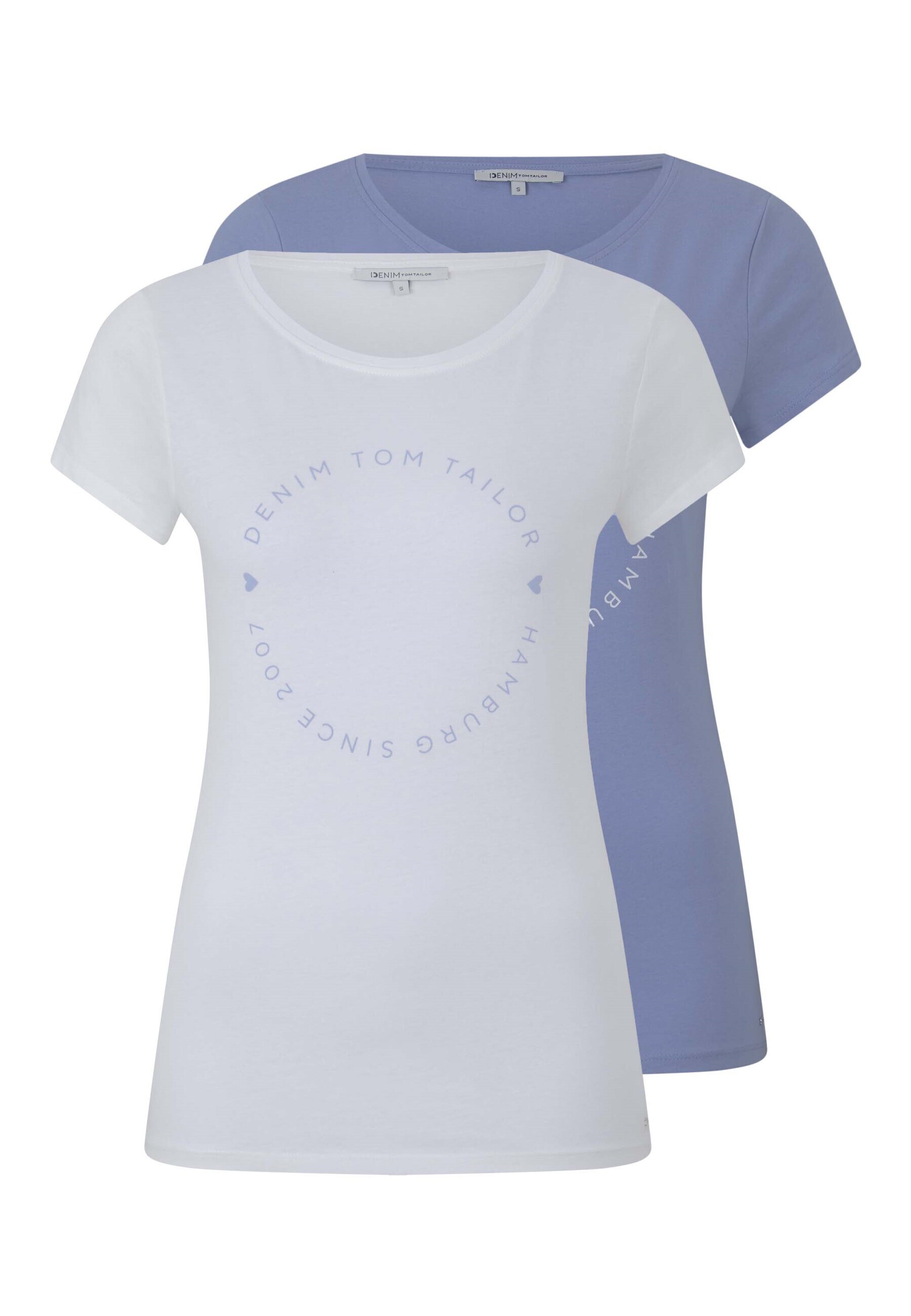 Tom Tailor Shirt Basic-T-Shirt im 2-Pack mit Rundhalsausschnitt und Logo-Print in Loose Fit - Bild 1