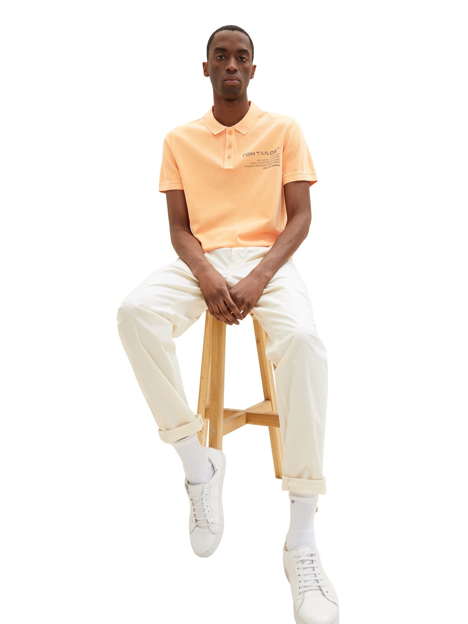 Tom Tailor Poloshirt Kurzarmshirt mit Polokragen und Textprint - Bild 1