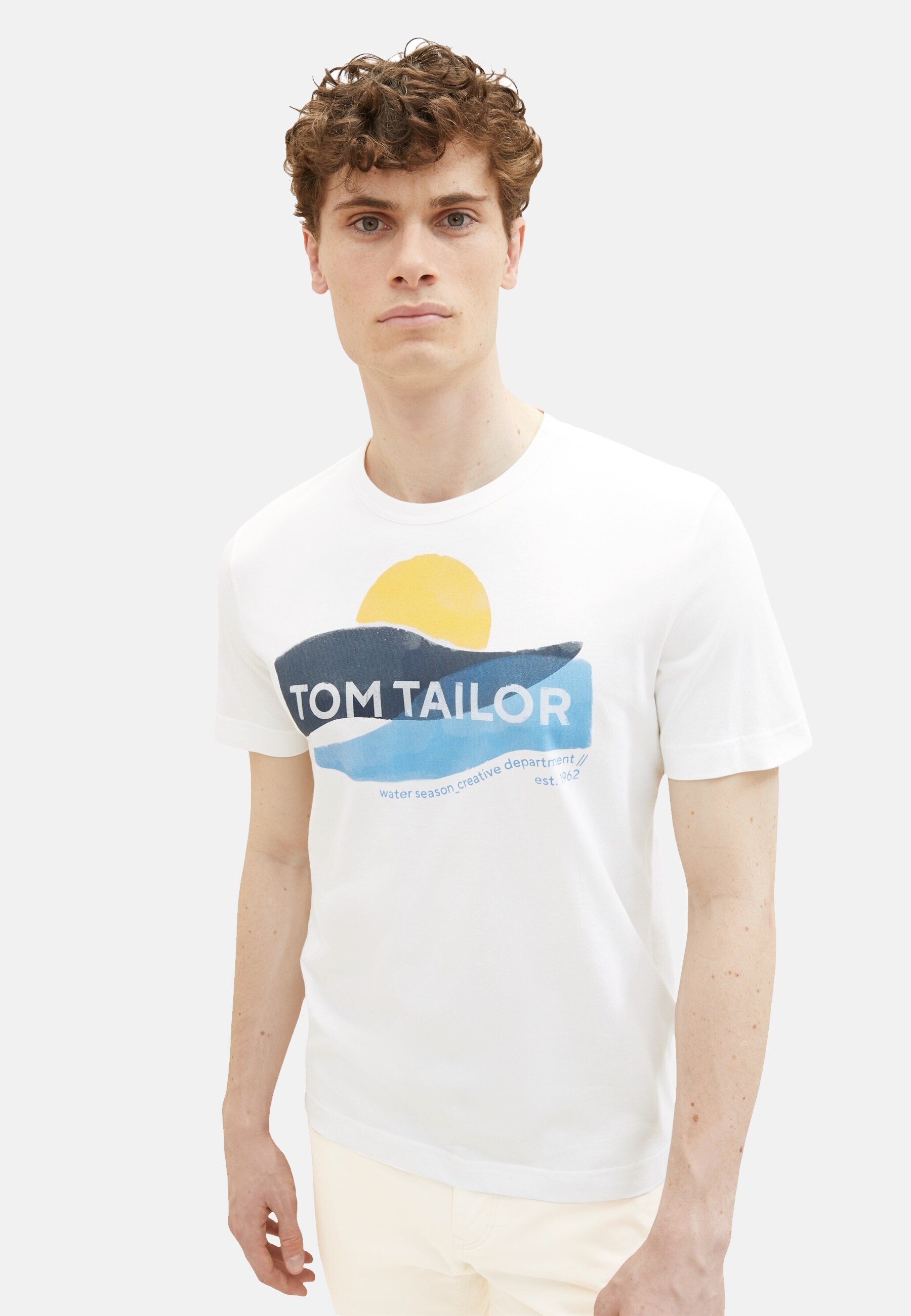 Tom Tailor T-Shirt Kurzarmshirt gepunktet mit Brusttasche - Bild 1