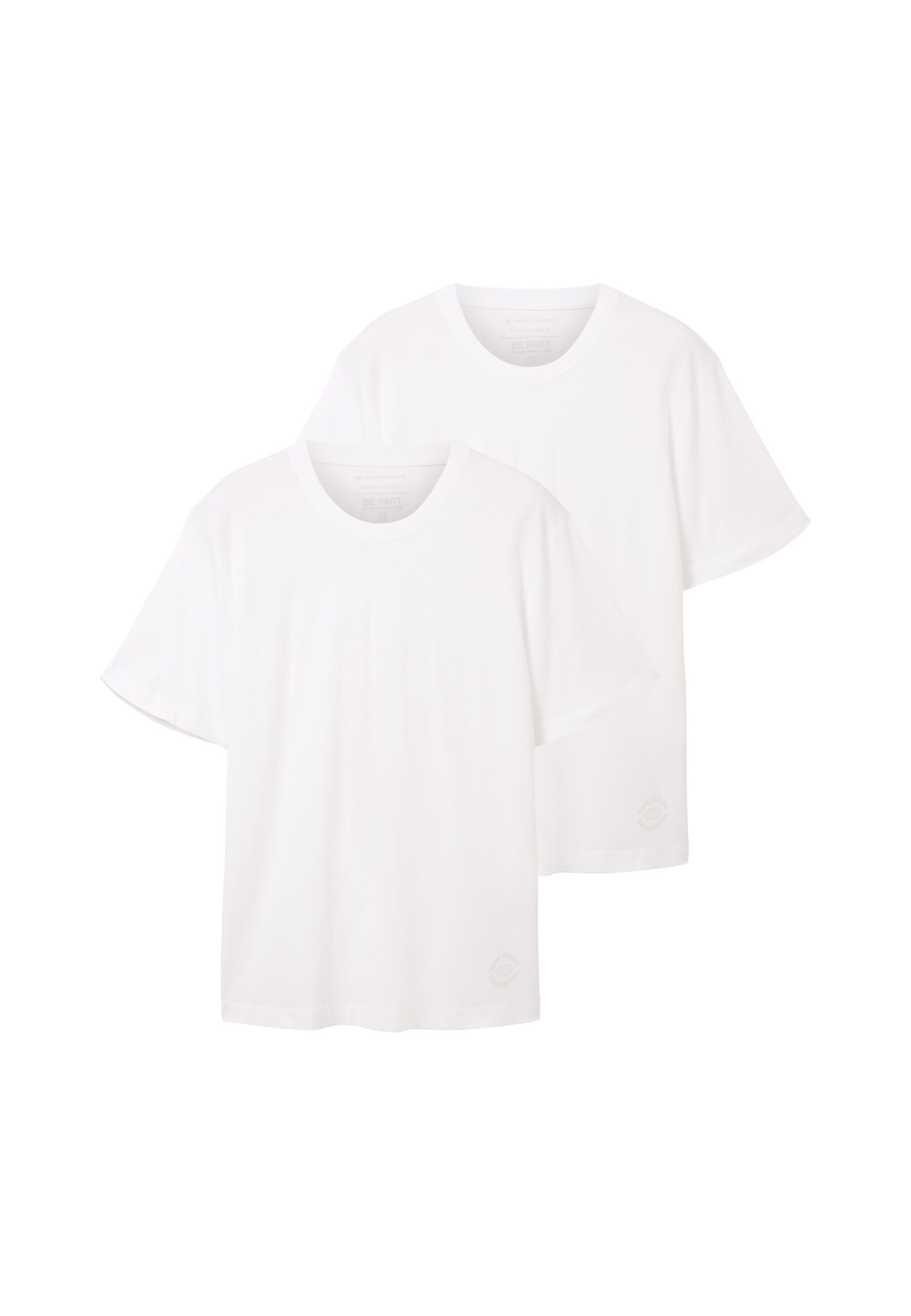 Tom Tailor T-Shirt Kurzarmshirt mit Rundhalsausschnitt, einfarbig im Doppelpack - Bild 1