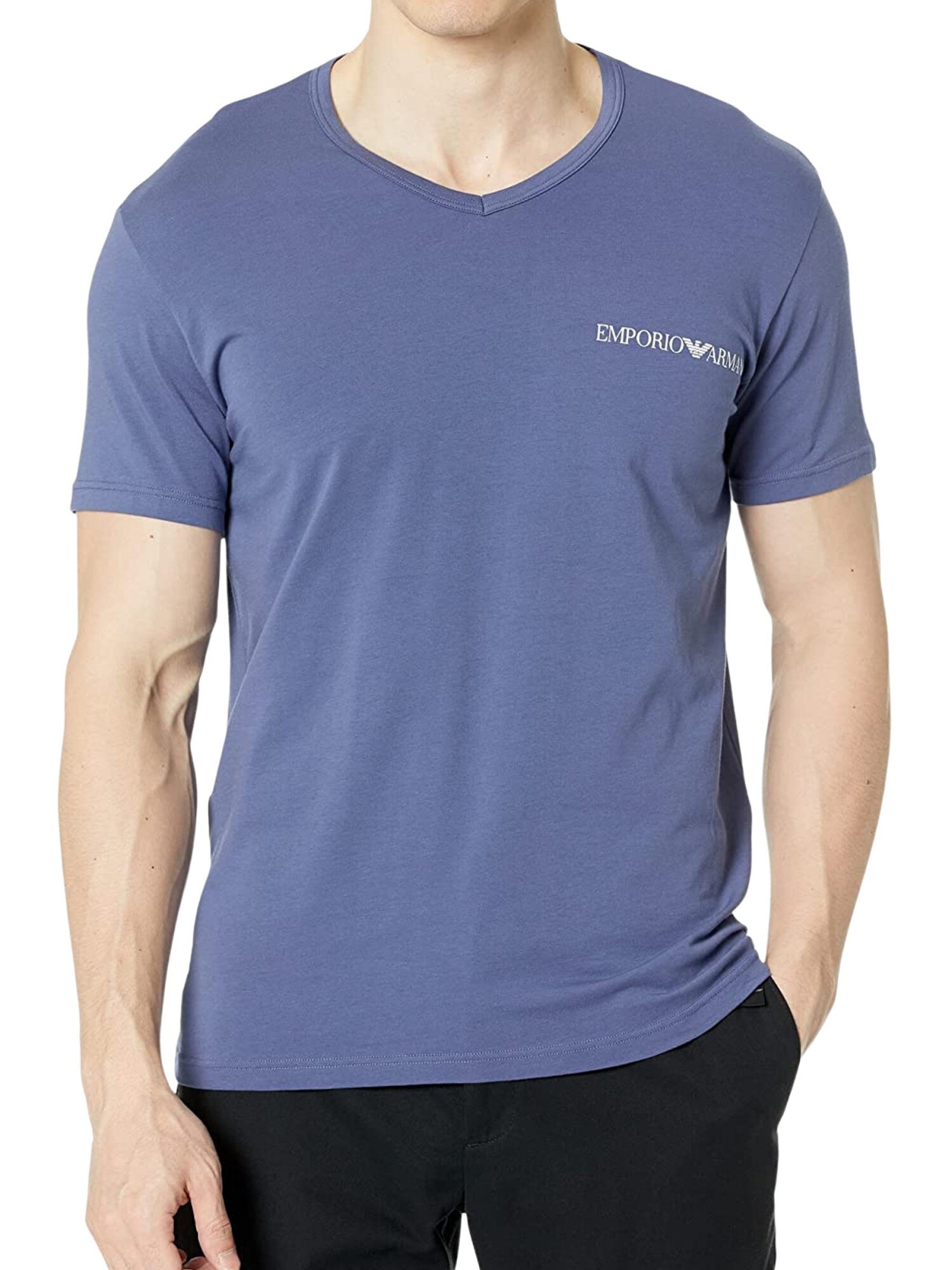 Emporio Armani Shirt Basic-T-Shirts mit V-Ausschnitt und Logo-Print in Regular Fit - Bild 1