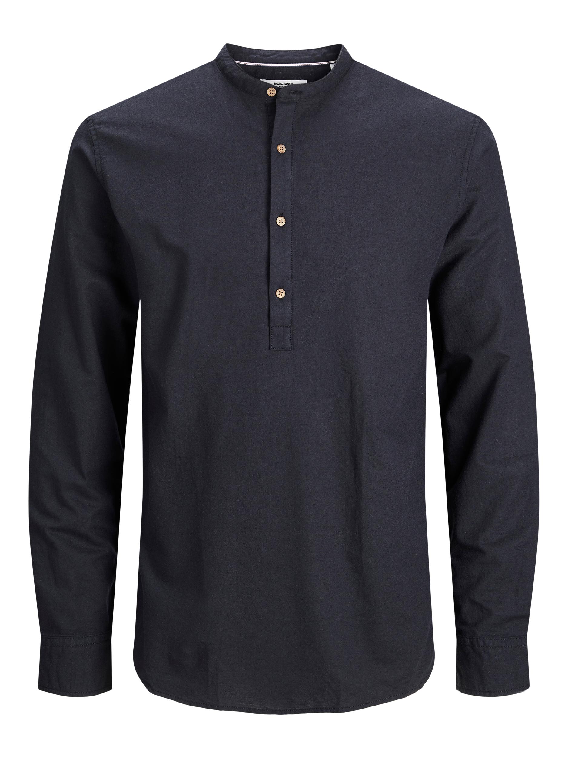 Jack & Jones Hemd Summer Langarmhemd mit halber Knopfleiste - Bild 1