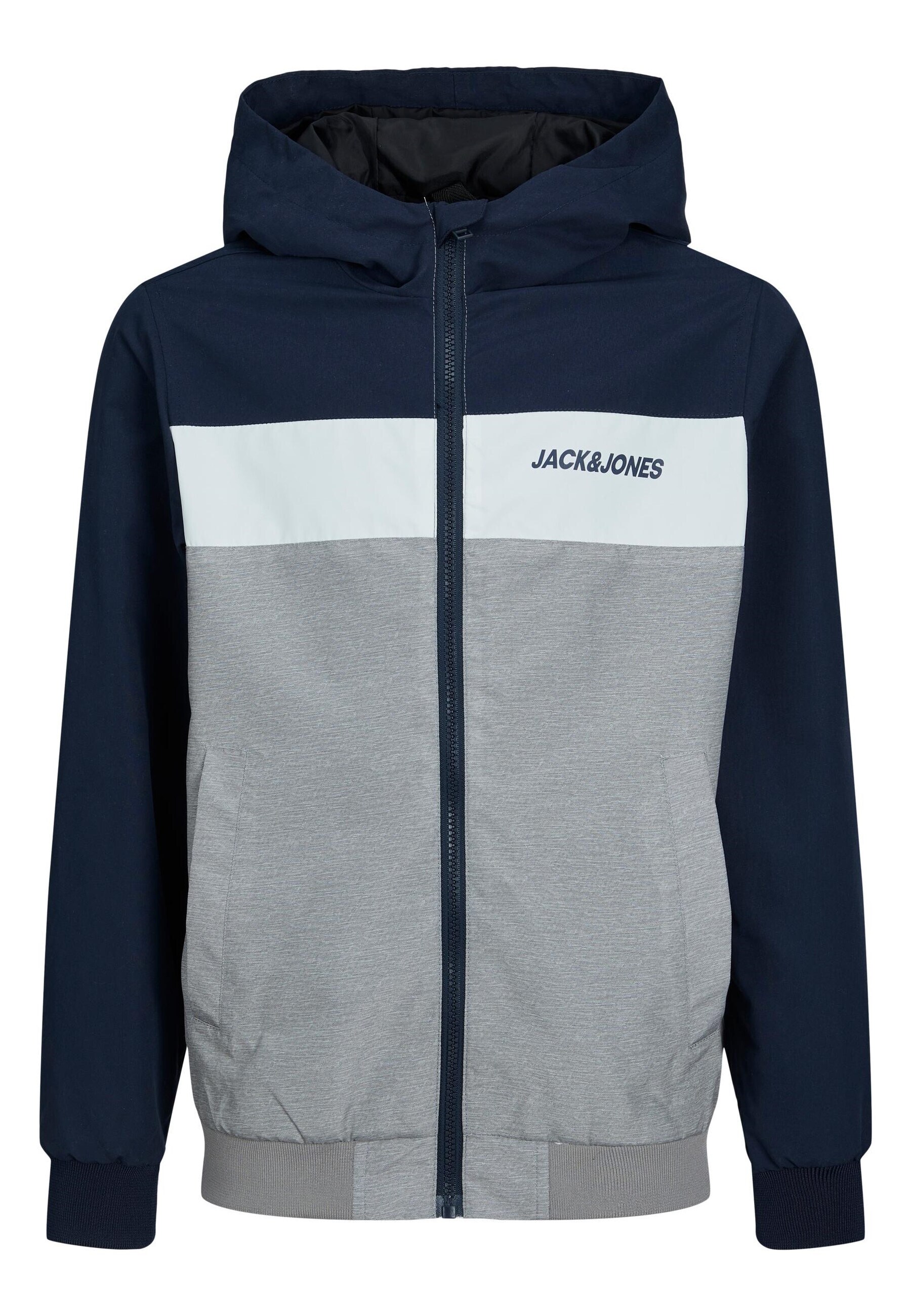 Jack & Jones Junior Jacke &Uuml;bergangsjacke Rush mit Kapuze, durchgehendem Rei&szlig;verschluss und Eingrifftaschen - Bild 1