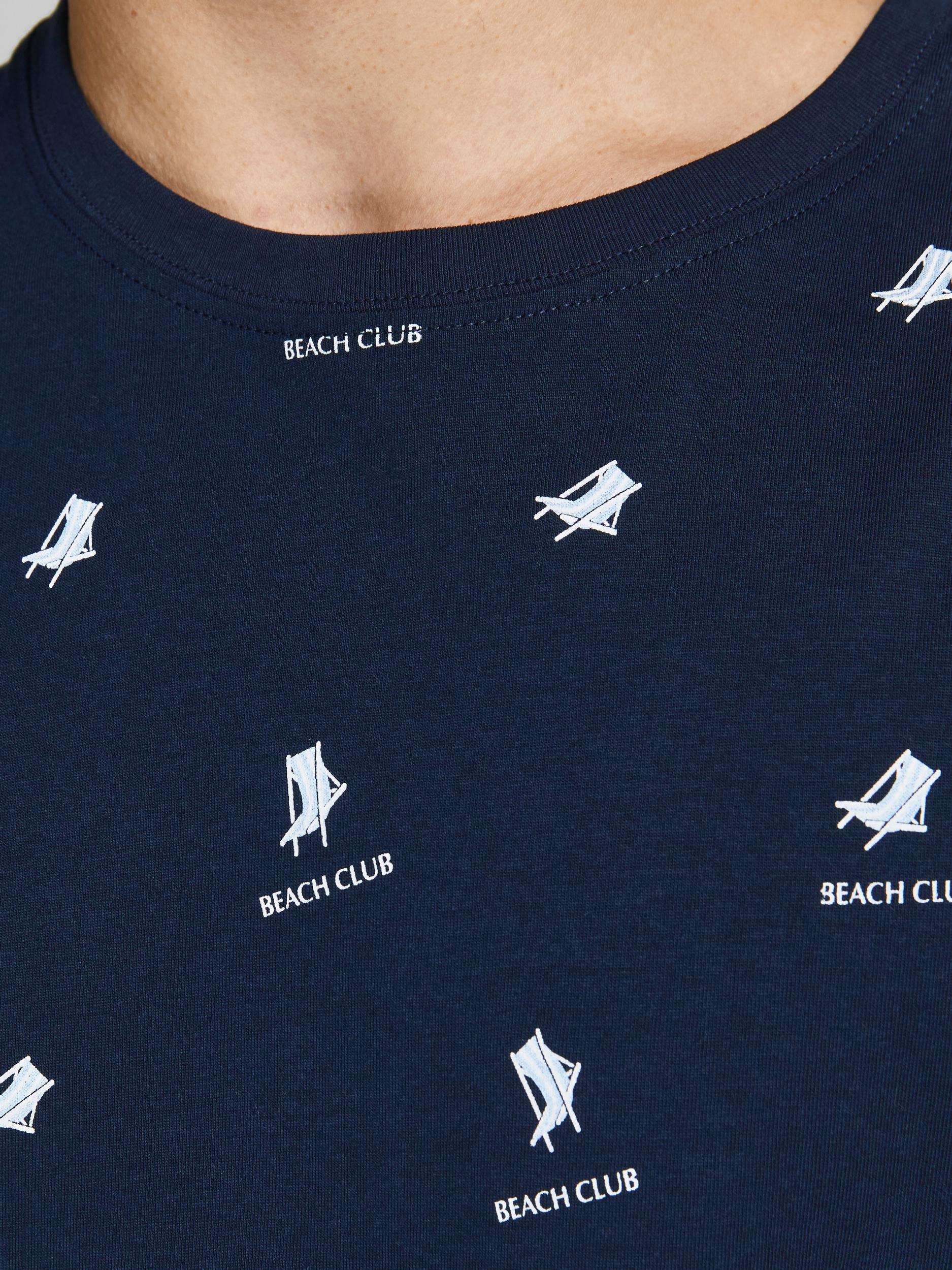 Jack & Jones Shirt T-Shirt POSITANO TEE CREW NECK  mit Allover-Print 