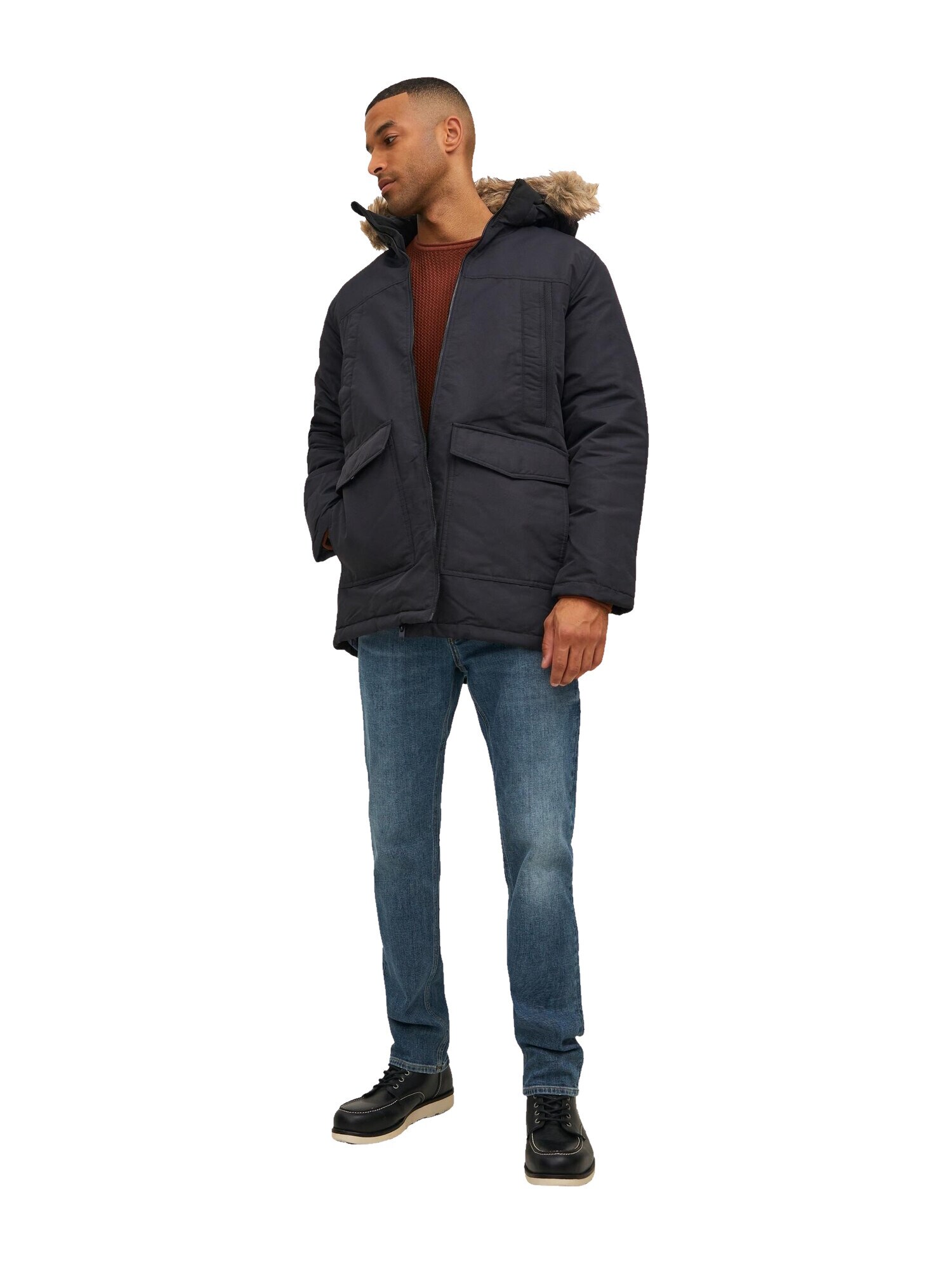 Jack & Jones Parka Craft lange Jacke mit Fellkapuze - Bild 1