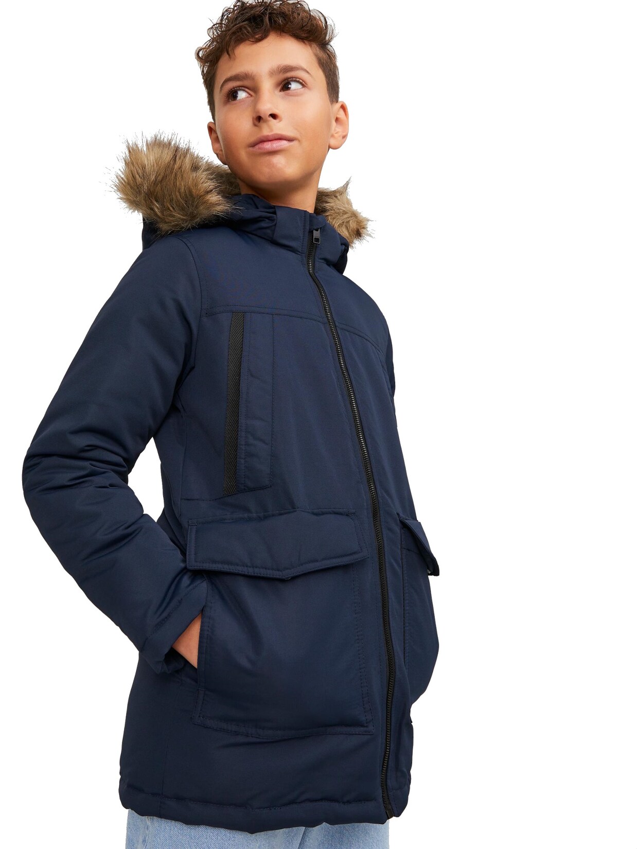 Jack & Jones Junior Jacke CRAFT Parka mit Kapuze und Reißverschluss | 05715220826136