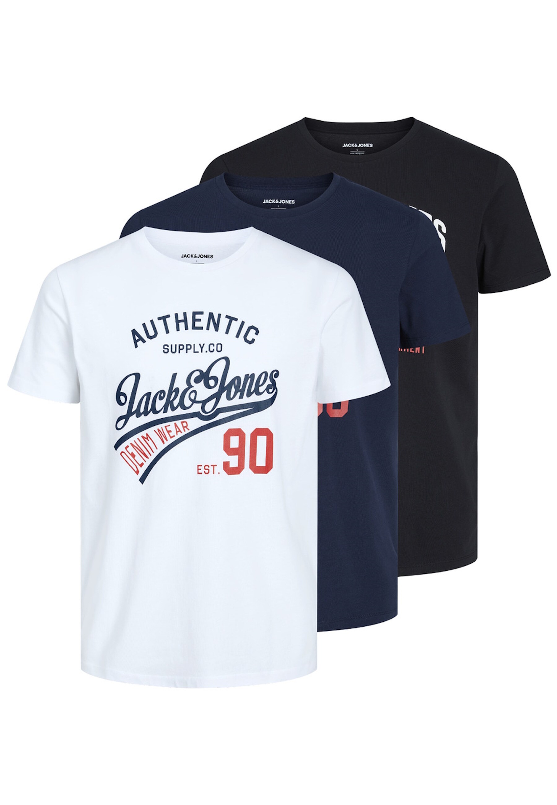 Jack & Jones T-Shirt ETHAN CREW NECK Kurzarmshirt 3er Pack - Bild 1