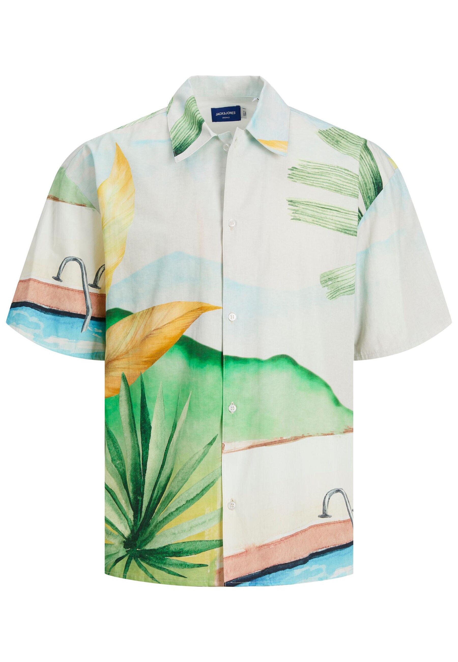 Jack & Jones Hemd Kurzarmhemd LANDSCAPE SHIRT mit Kentkragen, Knopfleiste und All-Over-Print - Bild 1