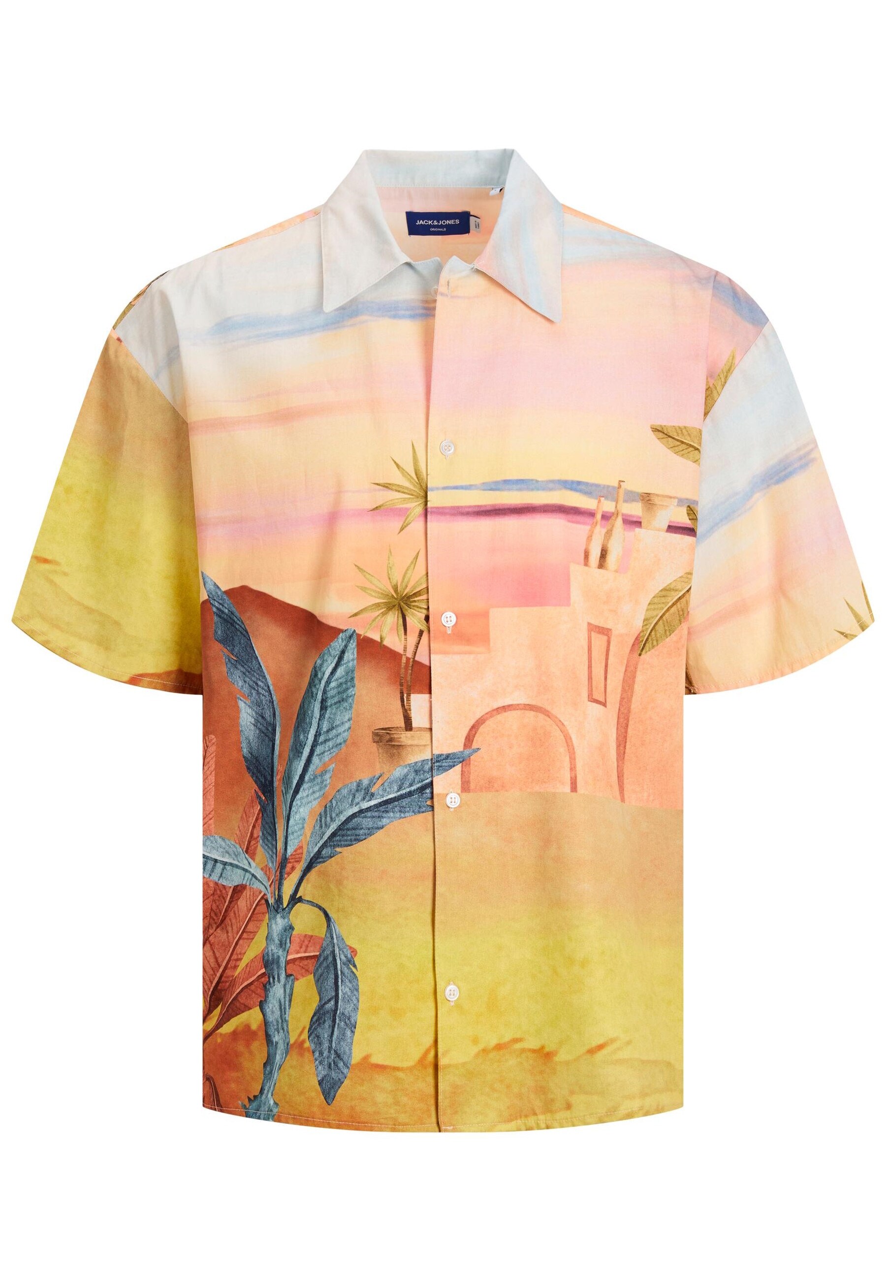 Jack & Jones Hemd Kurzarmhemd LANDSCAPE SHIRT mit Kentkragen, Knopfleiste und All-Over-Print - Bild 1