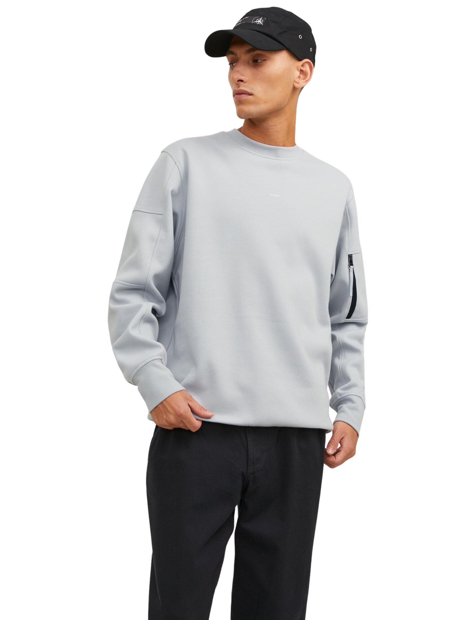 Jack & Jones Pullover Sweatshirt mit Rundhalsausschnitt, Rippb&uuml;ndchen und &Auml;rmel-Tasche - Bild 1